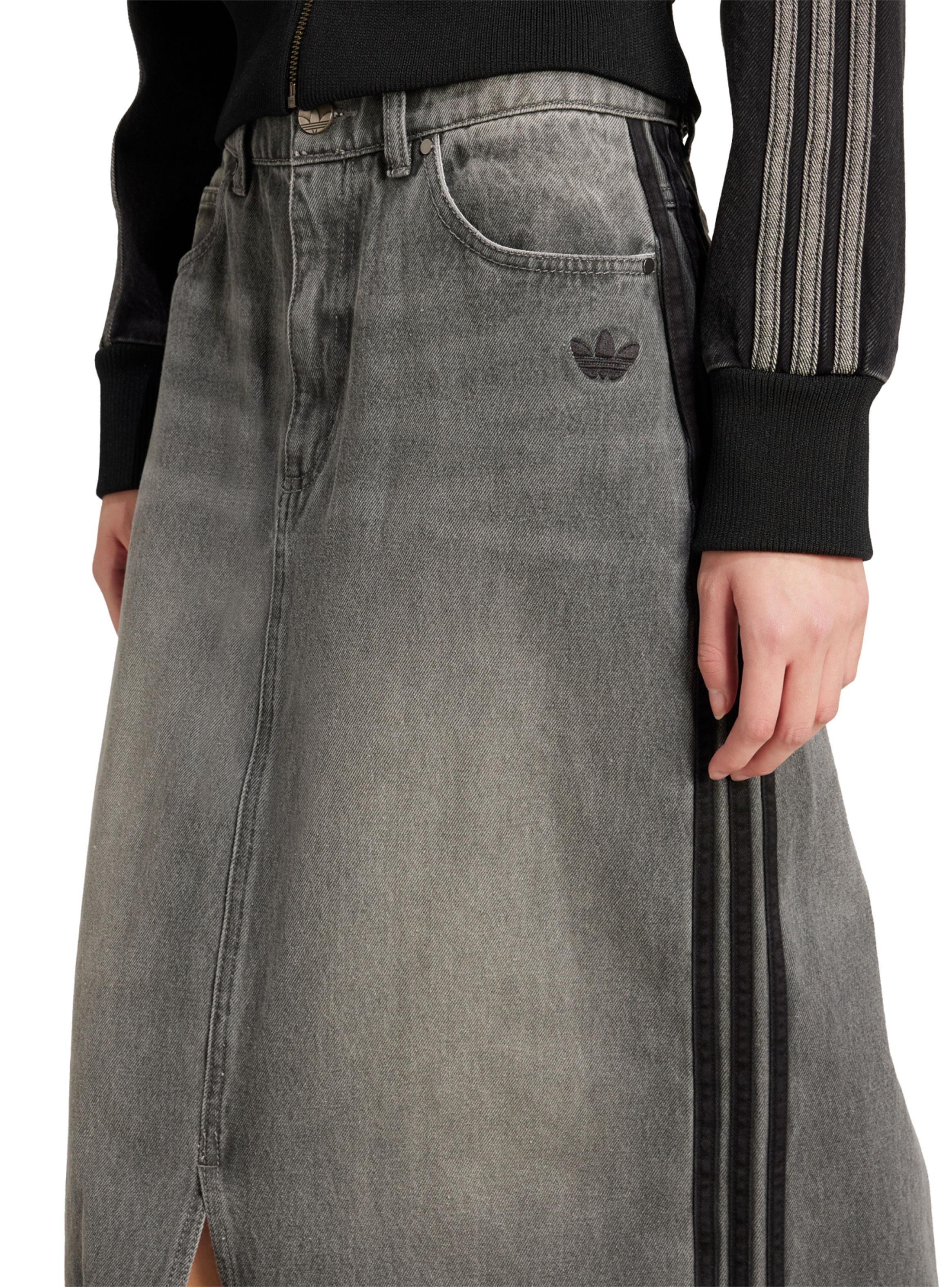 Falda Lápiz Tejido Denim de 3 Tiras Adicolor-2