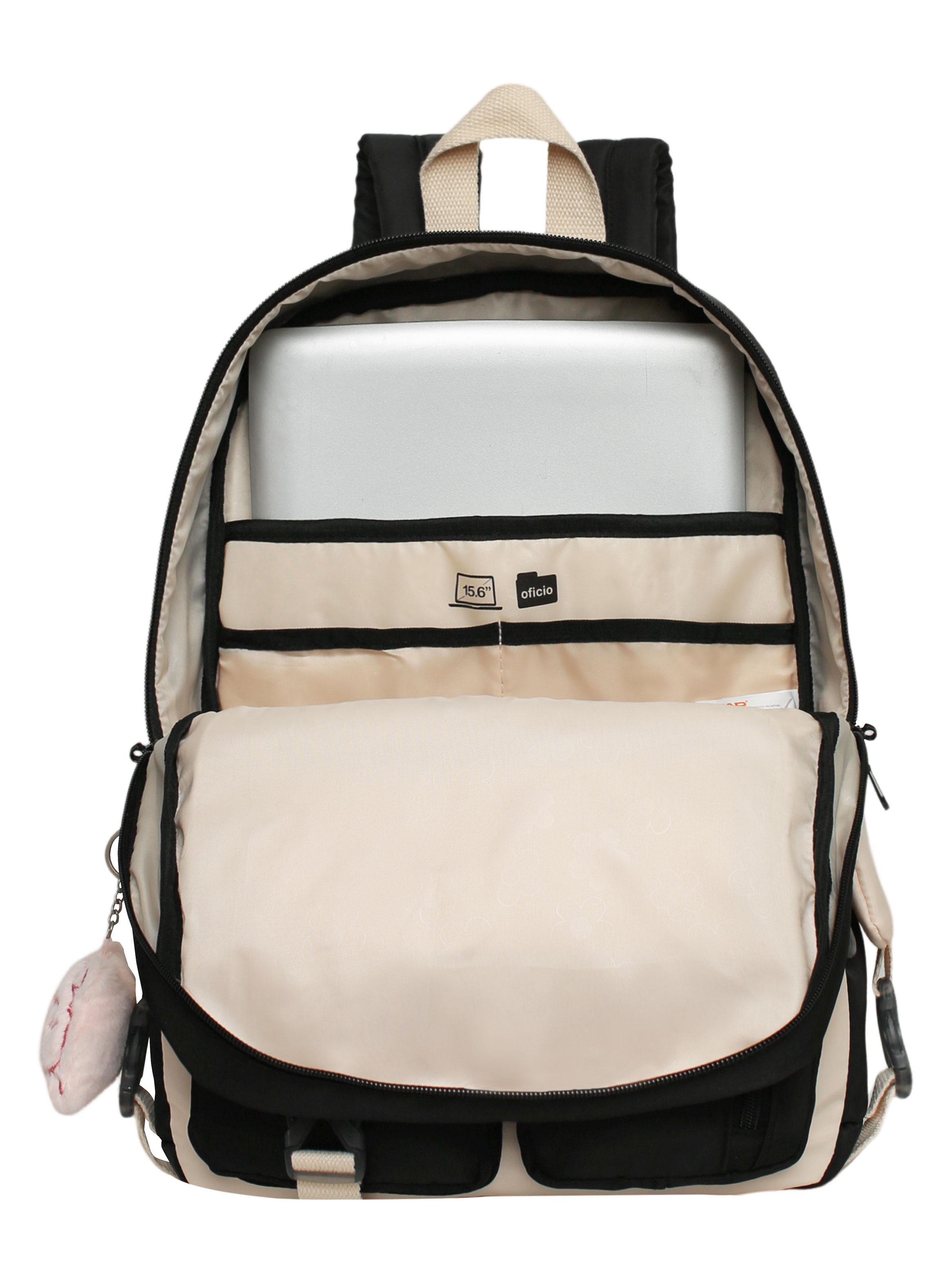 Mochila Teen Fusión Color Block Negro-4