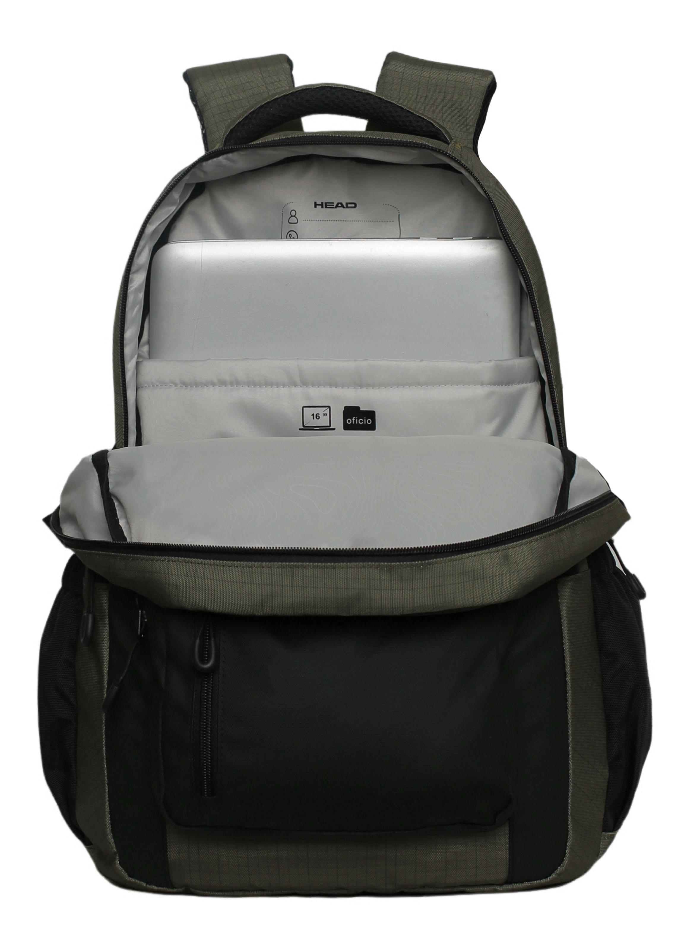 Mochila Notebook Optima Cuadros Verde-4