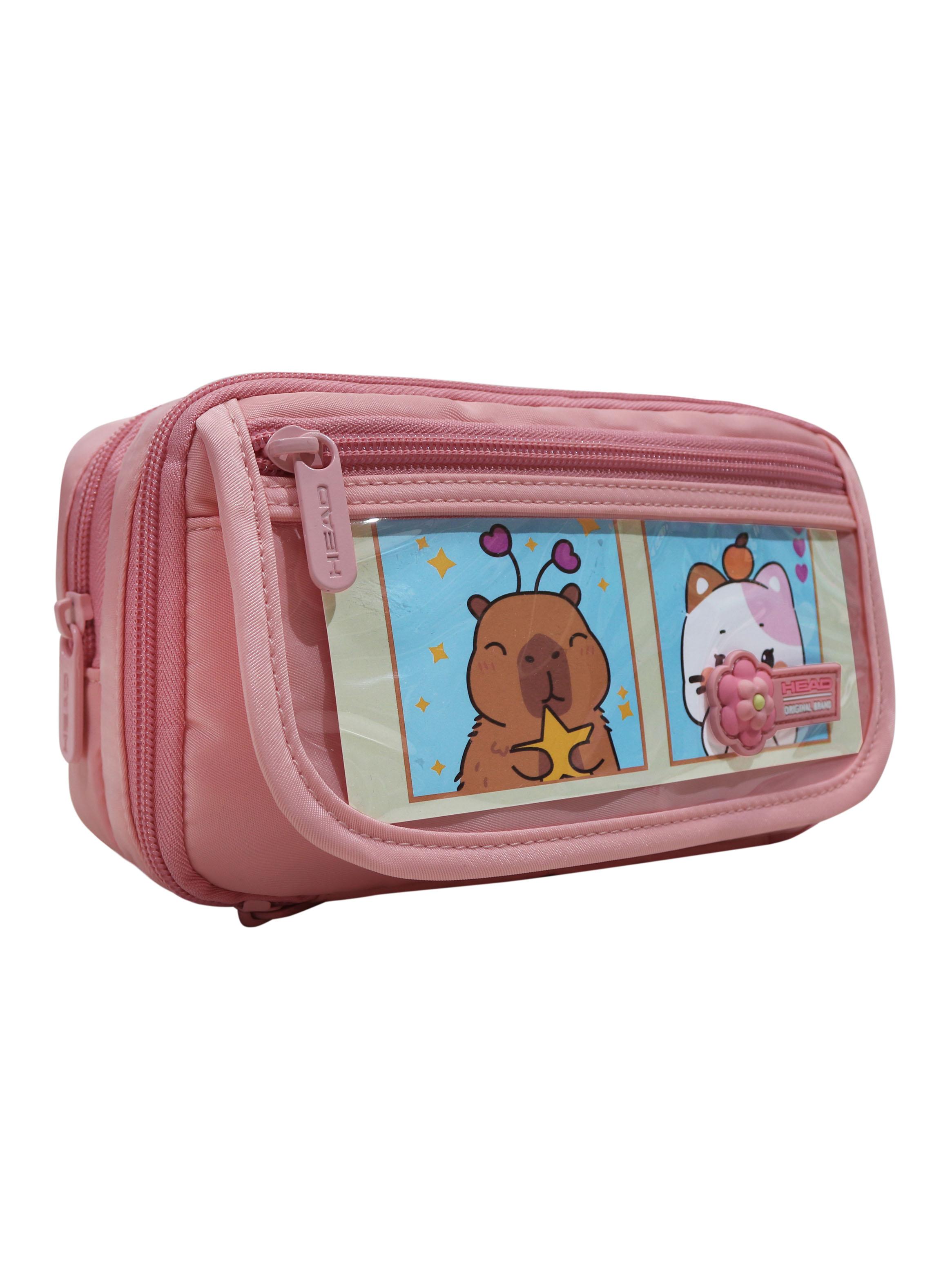 Estuche Grande Pencil Color Block Rosado-2