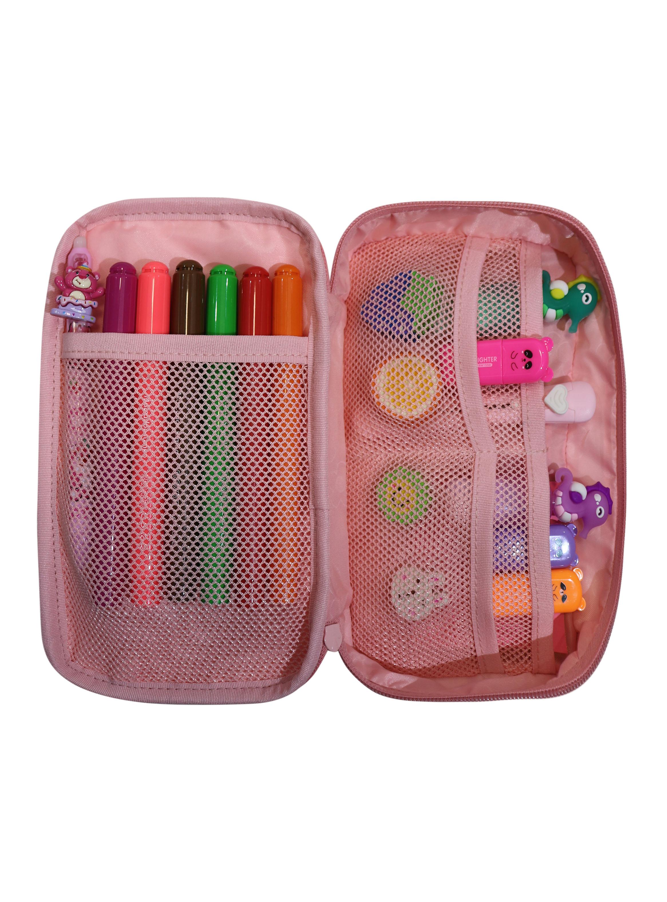 Estuche Grande Pencil Color Block Rosado-4