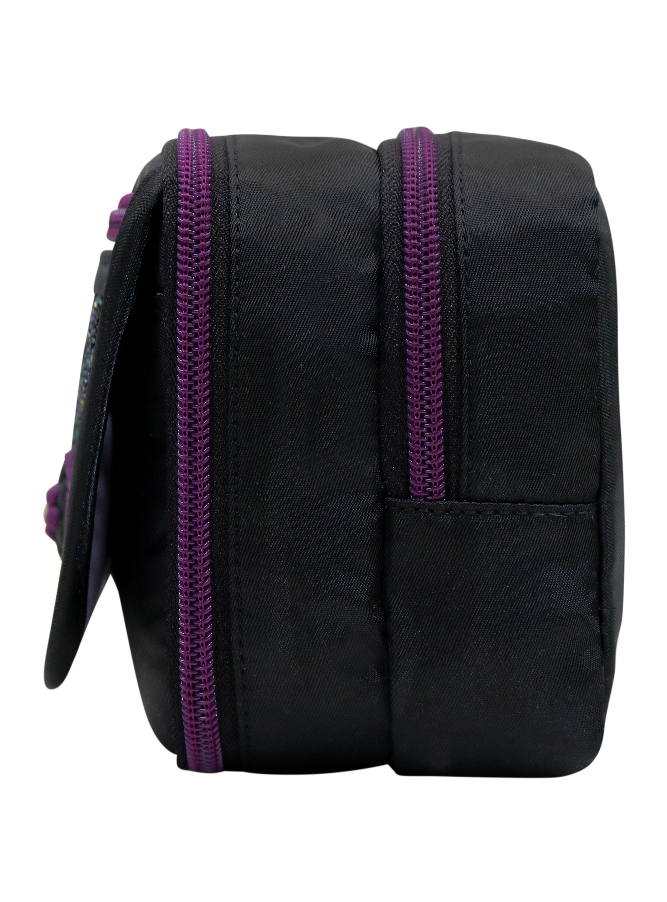 Estuche Grande Pencil Glitter Negro-3