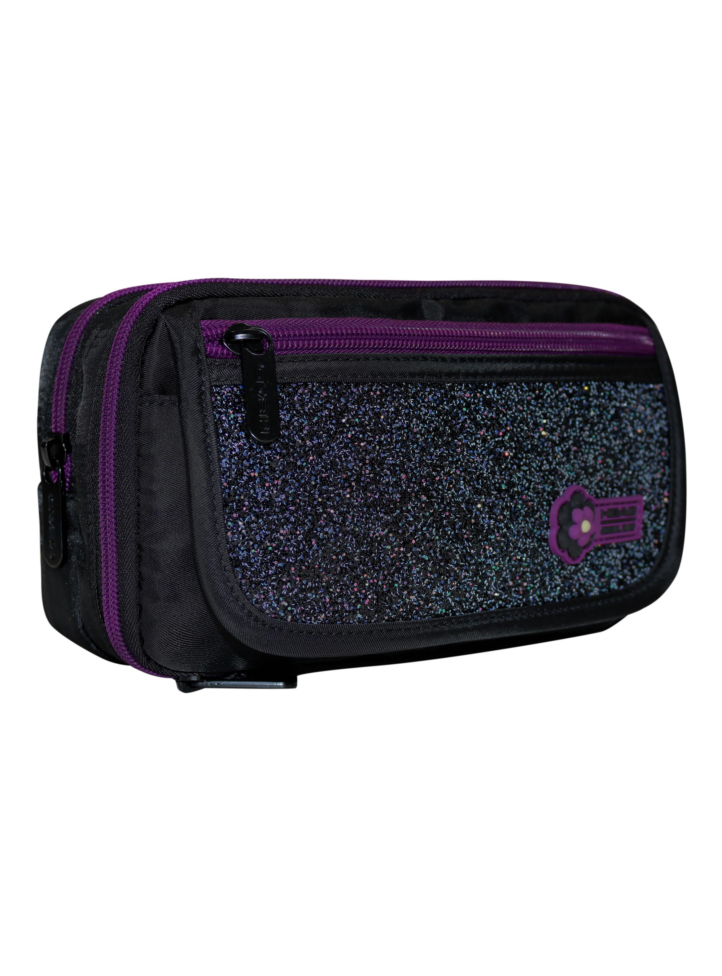Estuche Grande Pencil Glitter Negro-2