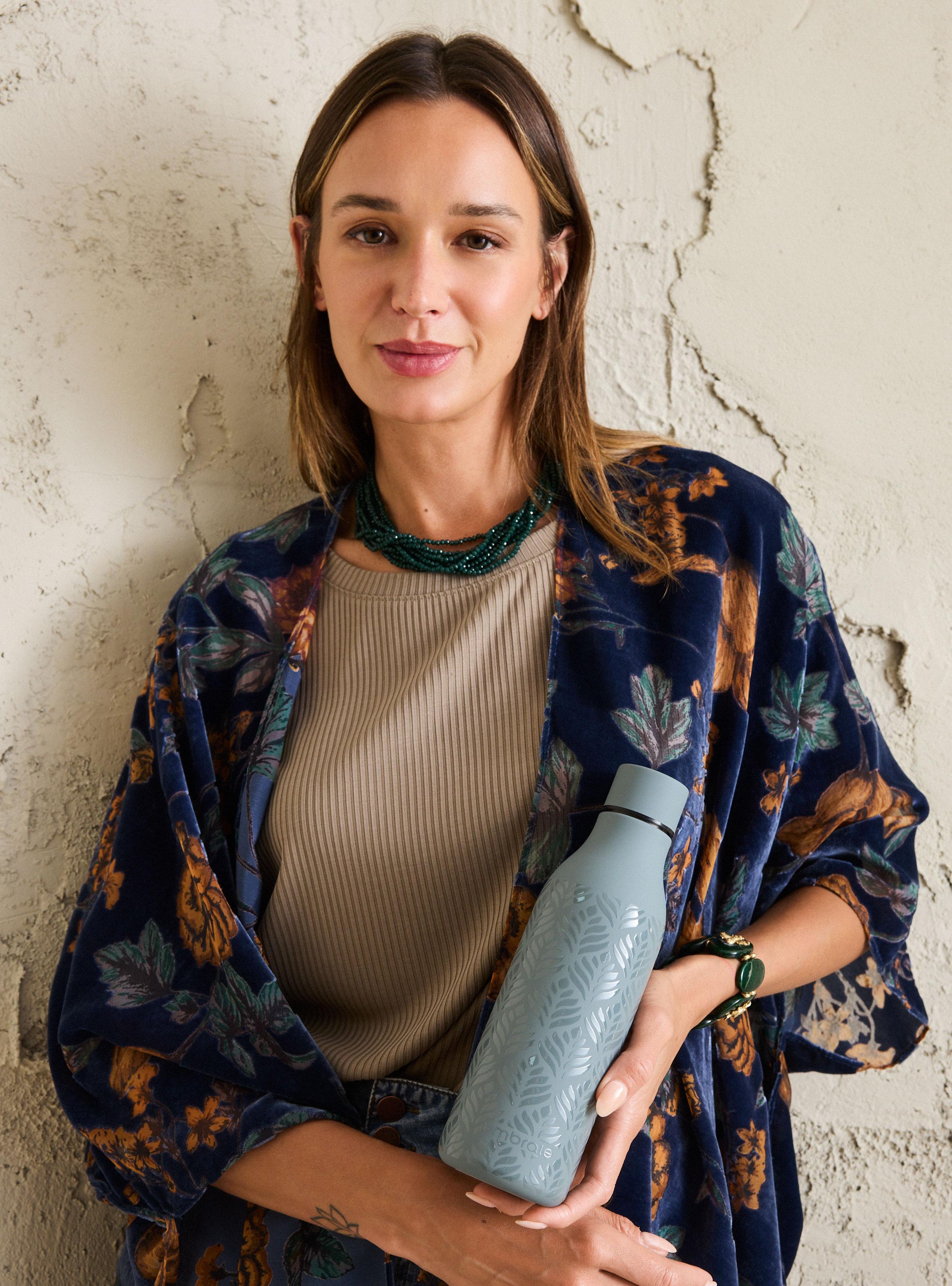 Botella de Agua con Estampado Brillante de Acero Inoxidable-3