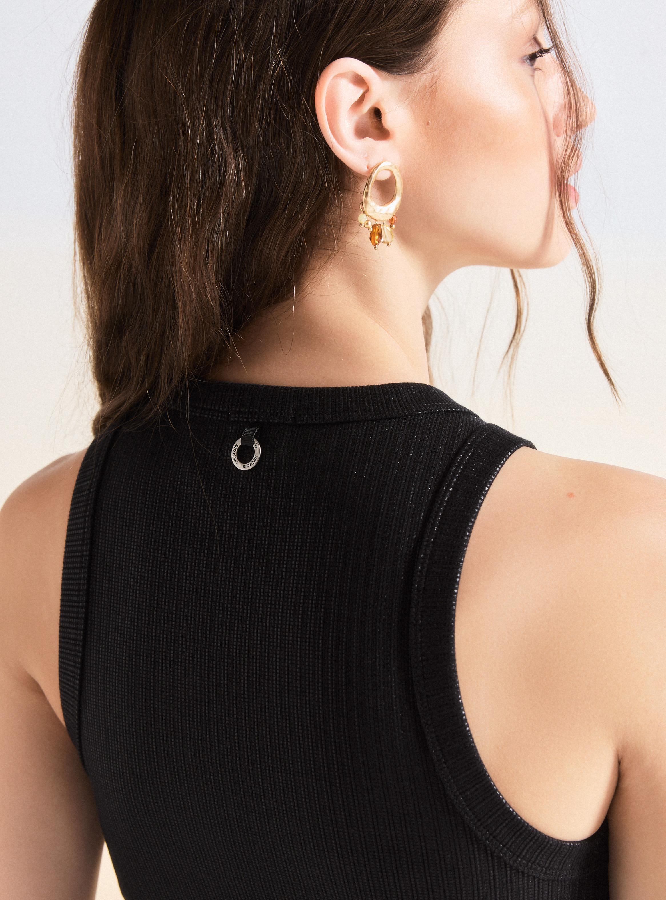 Polera sin Mangas Estampado Folia Brillantes-3