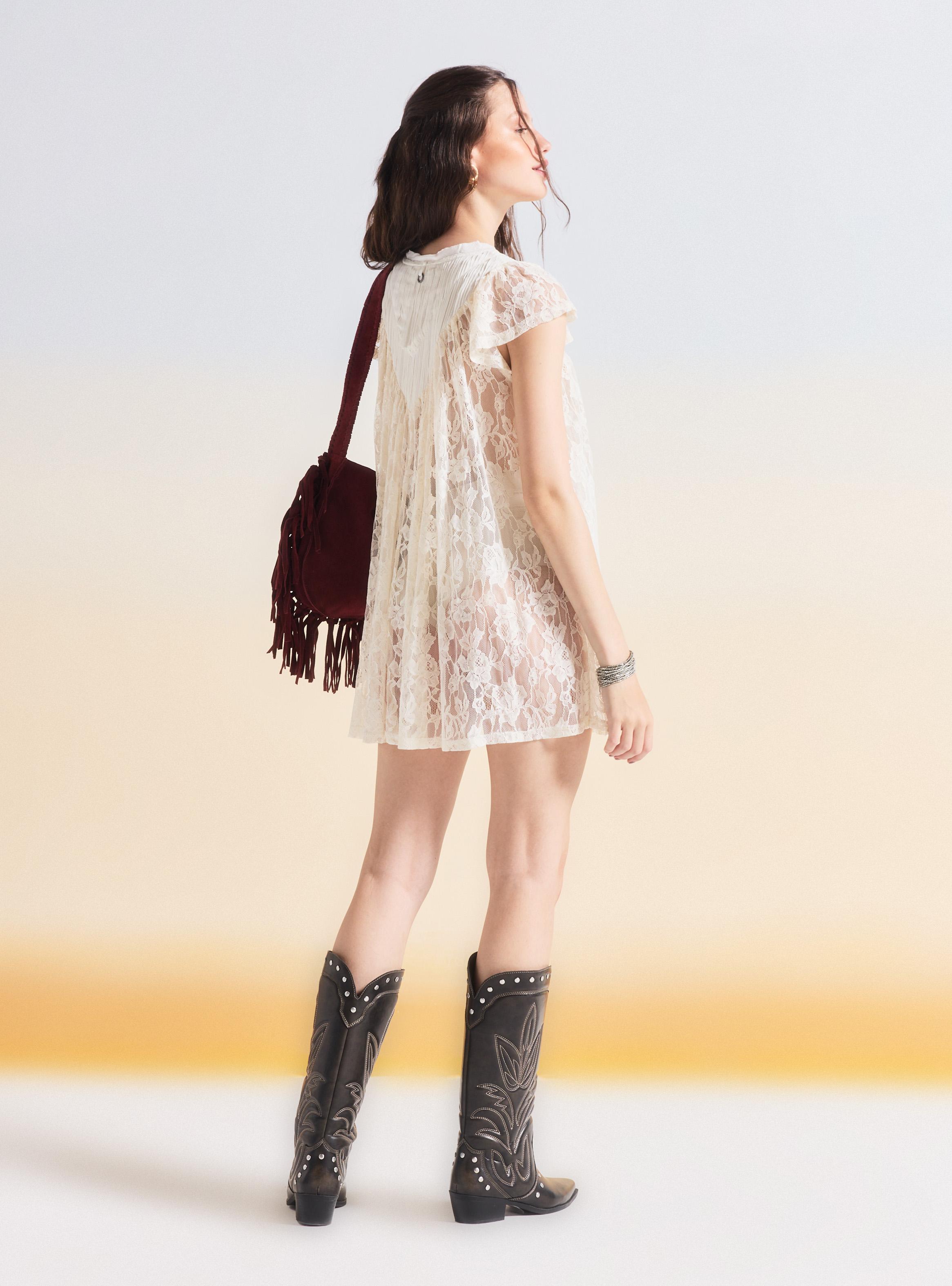 Vestido Plisado con Encaje Oversize Festival-5