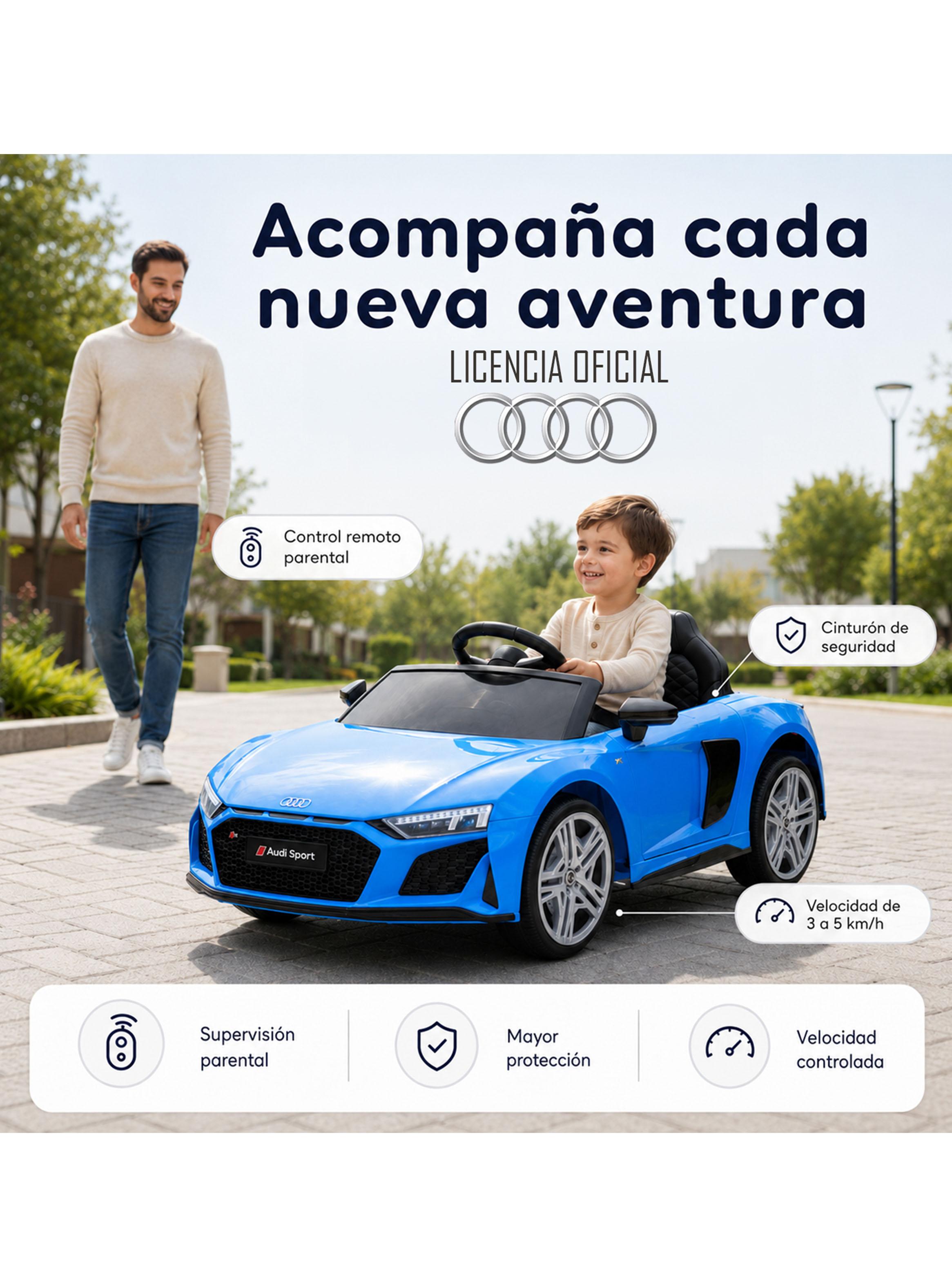 Auto R8 Spyder Batería 12V Licencia Audi Azul-3