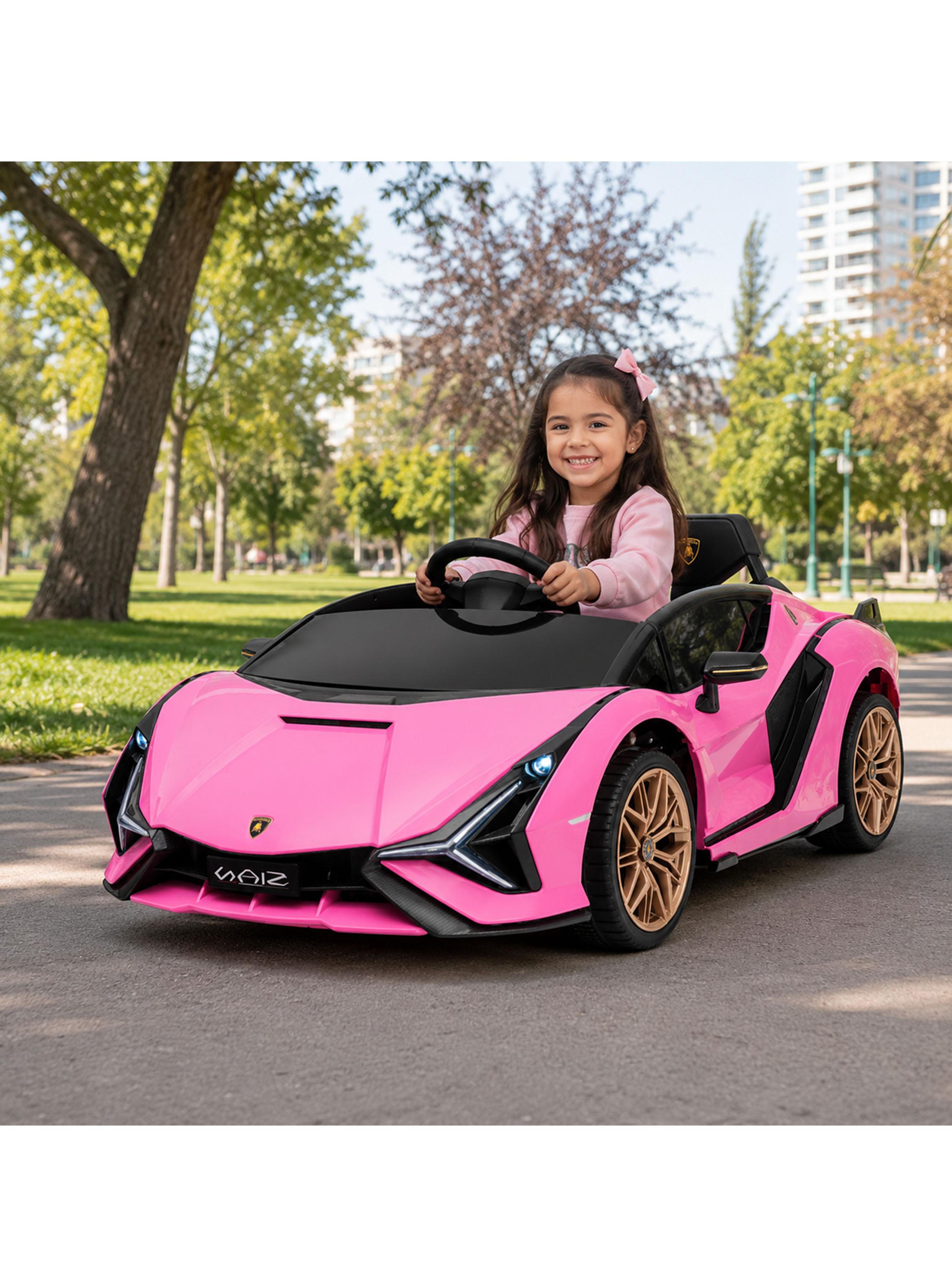 Auto a Batería Lamborghini Rosado-4