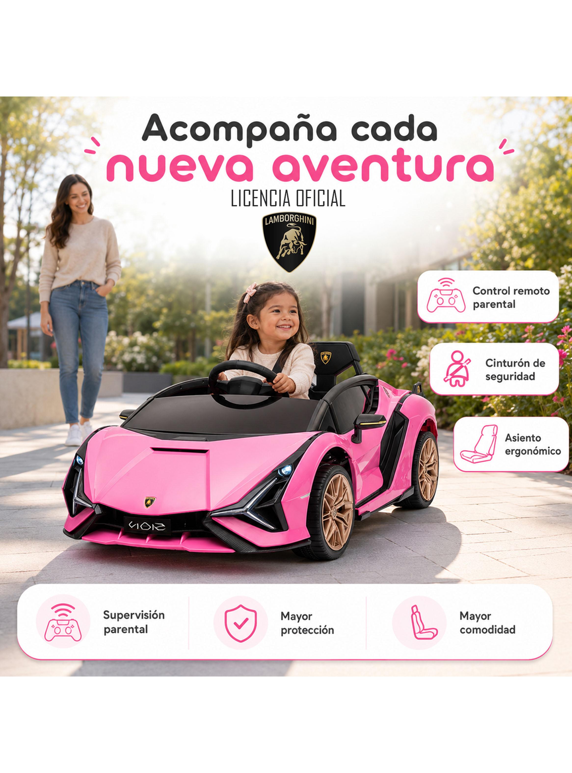 Auto a Batería Lamborghini Rosado-3