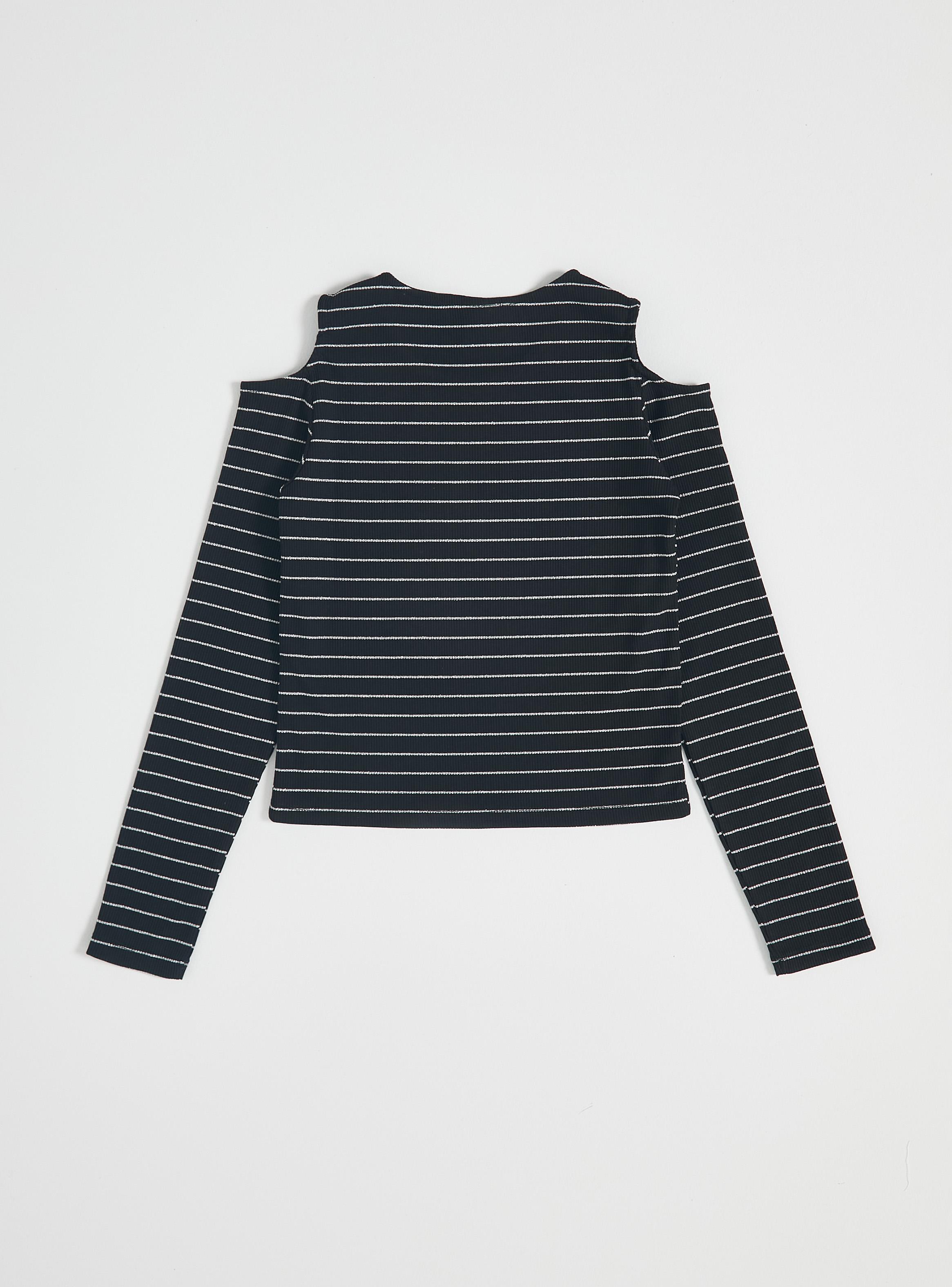 Polera Abertura Hombros y Rayas Lurex-2