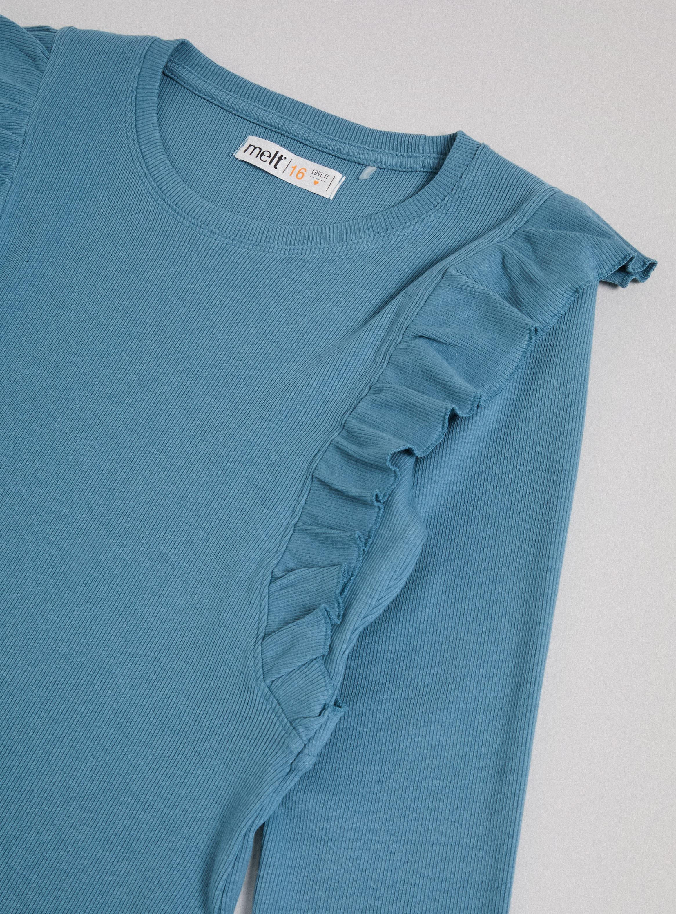 Polera Color con Vuelos Rib-3