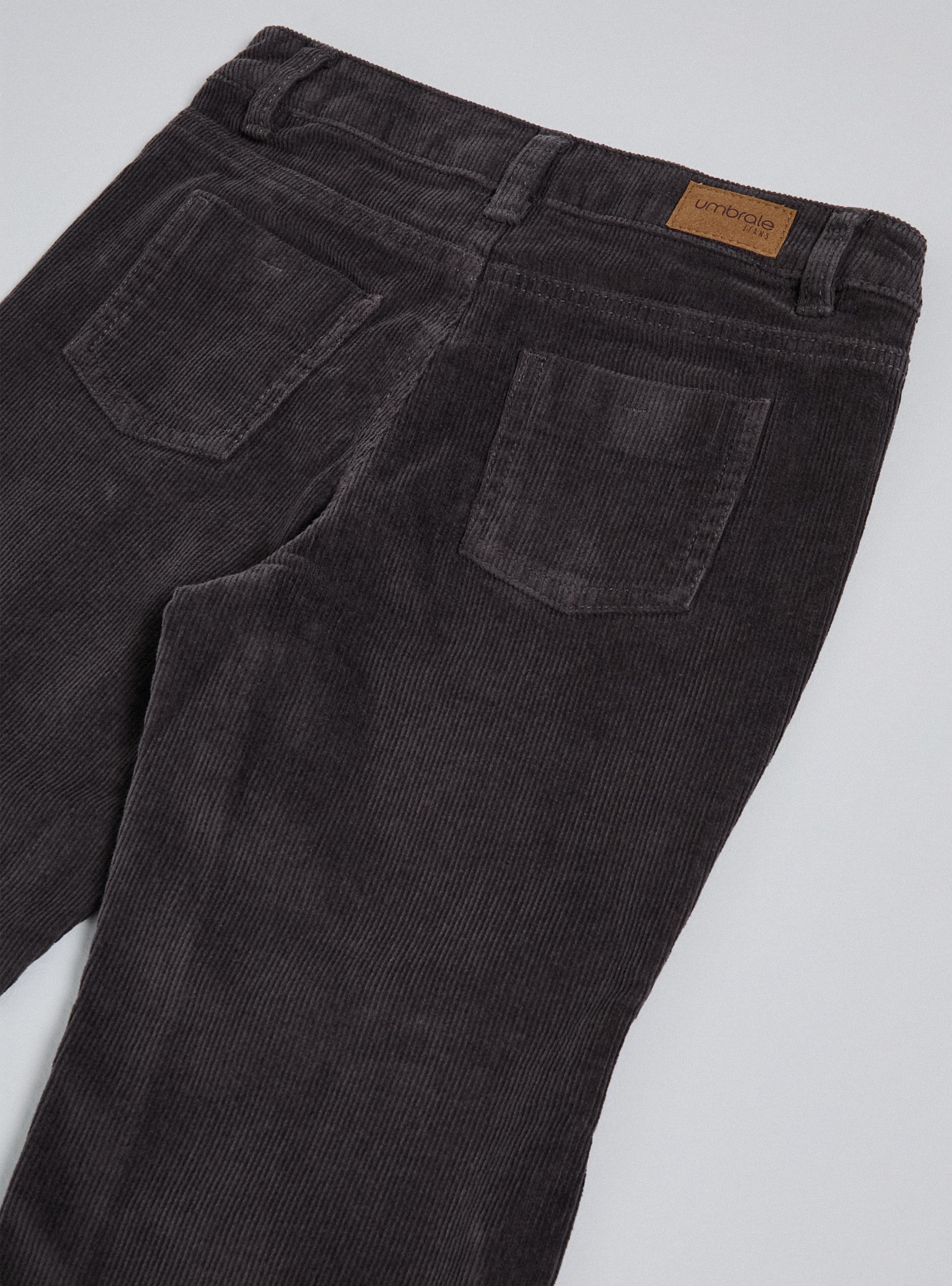 Pantalón Flare Cotelé Bordado en Laterales-2