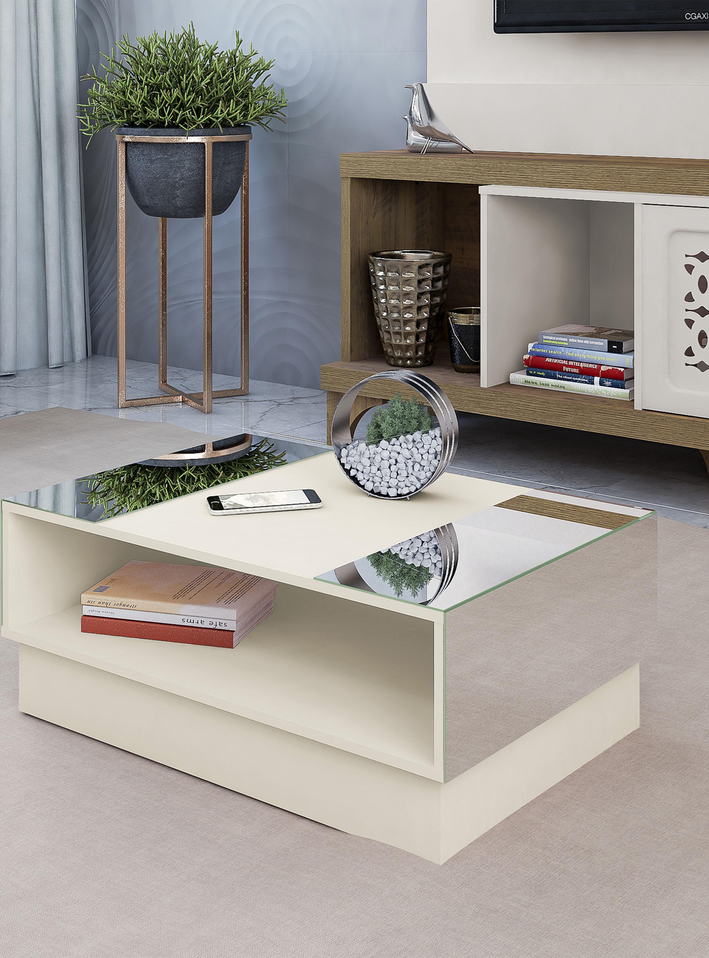 Mesa De Centro Detroit Marfil 35.5x90.5x59 cm-5