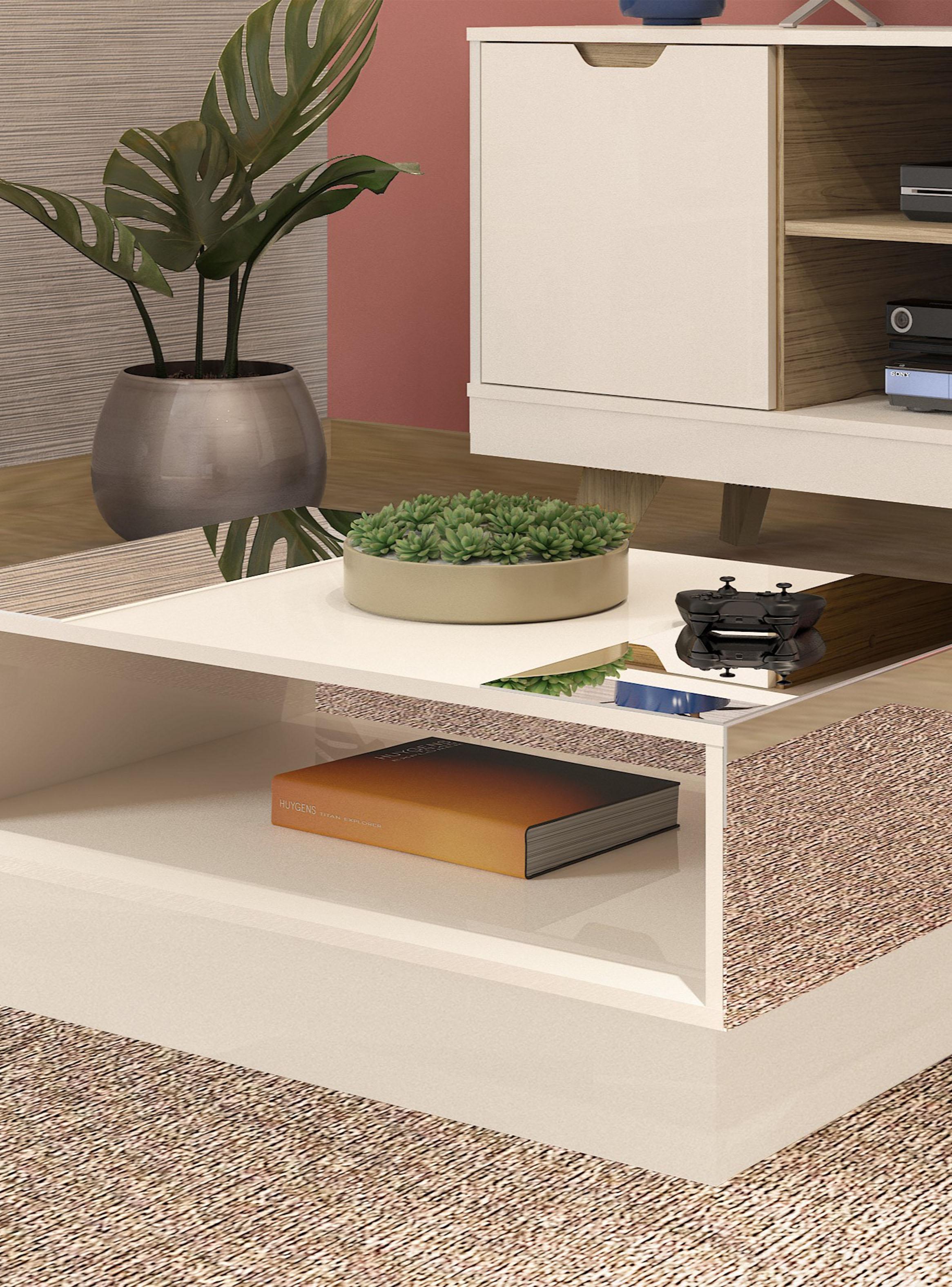 Mesa De Centro Detroit Marfil 35.5x90.5x59 cm-4