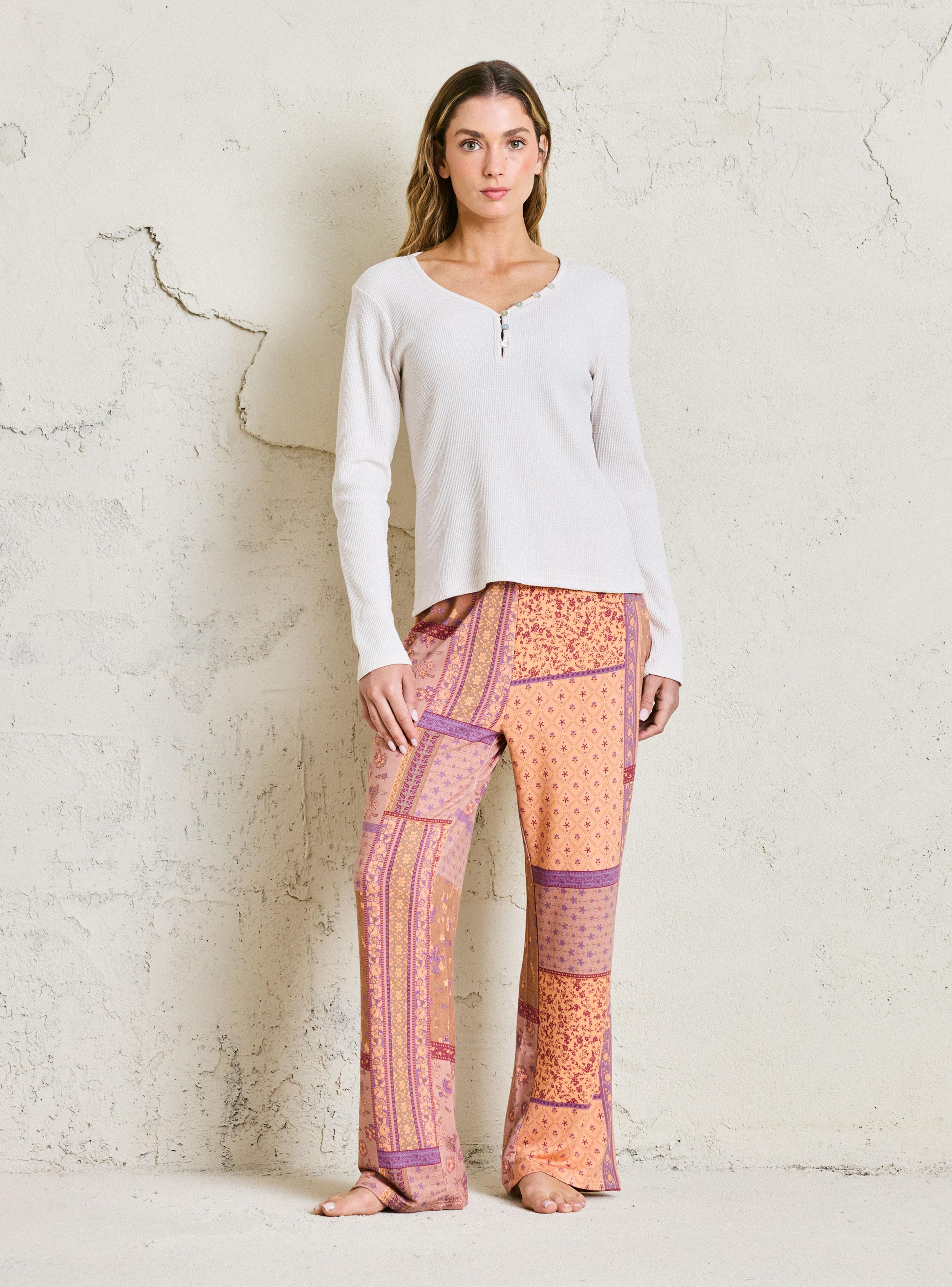 Polera Pijama Ármalo Textura Waffle con Botones-4