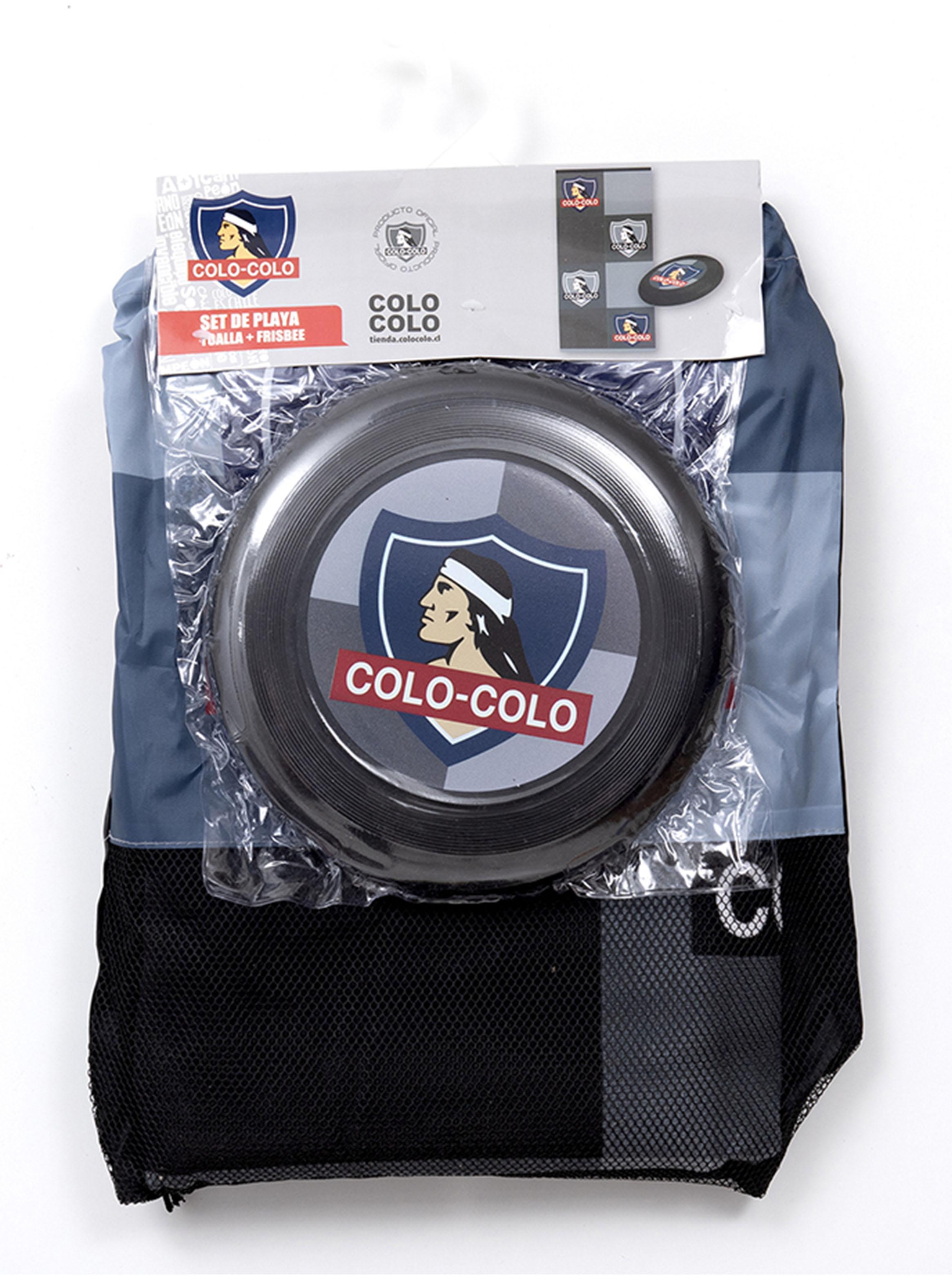 Set Toalla de Playa + Frisbee Colo-Colo Cuadrado 70x140 cm-3