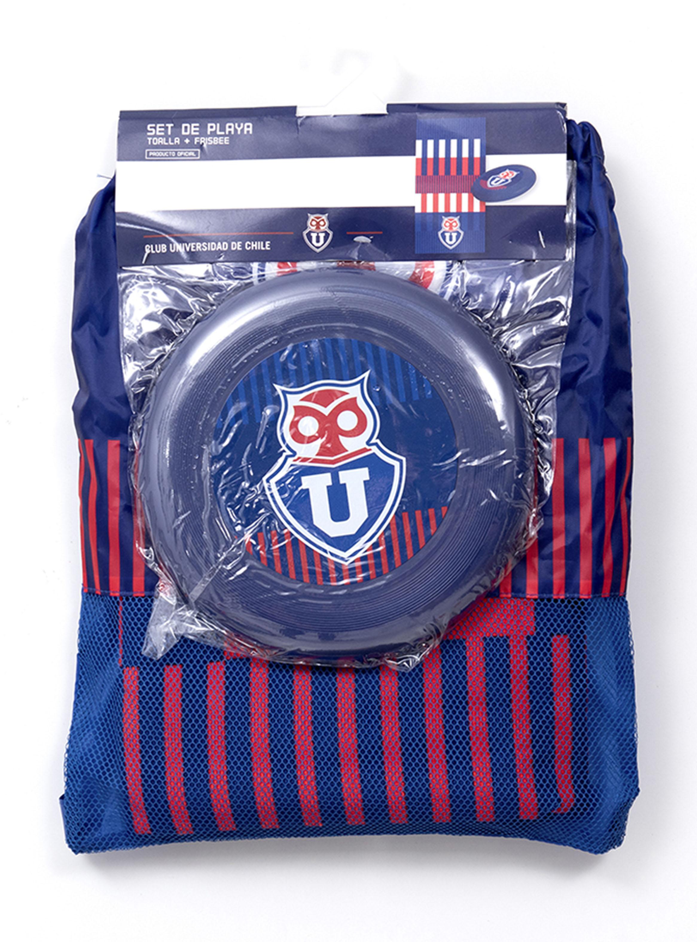 Set Toalla de Playa + Frisbee U. de Chile Stroke  70x140 cm-3