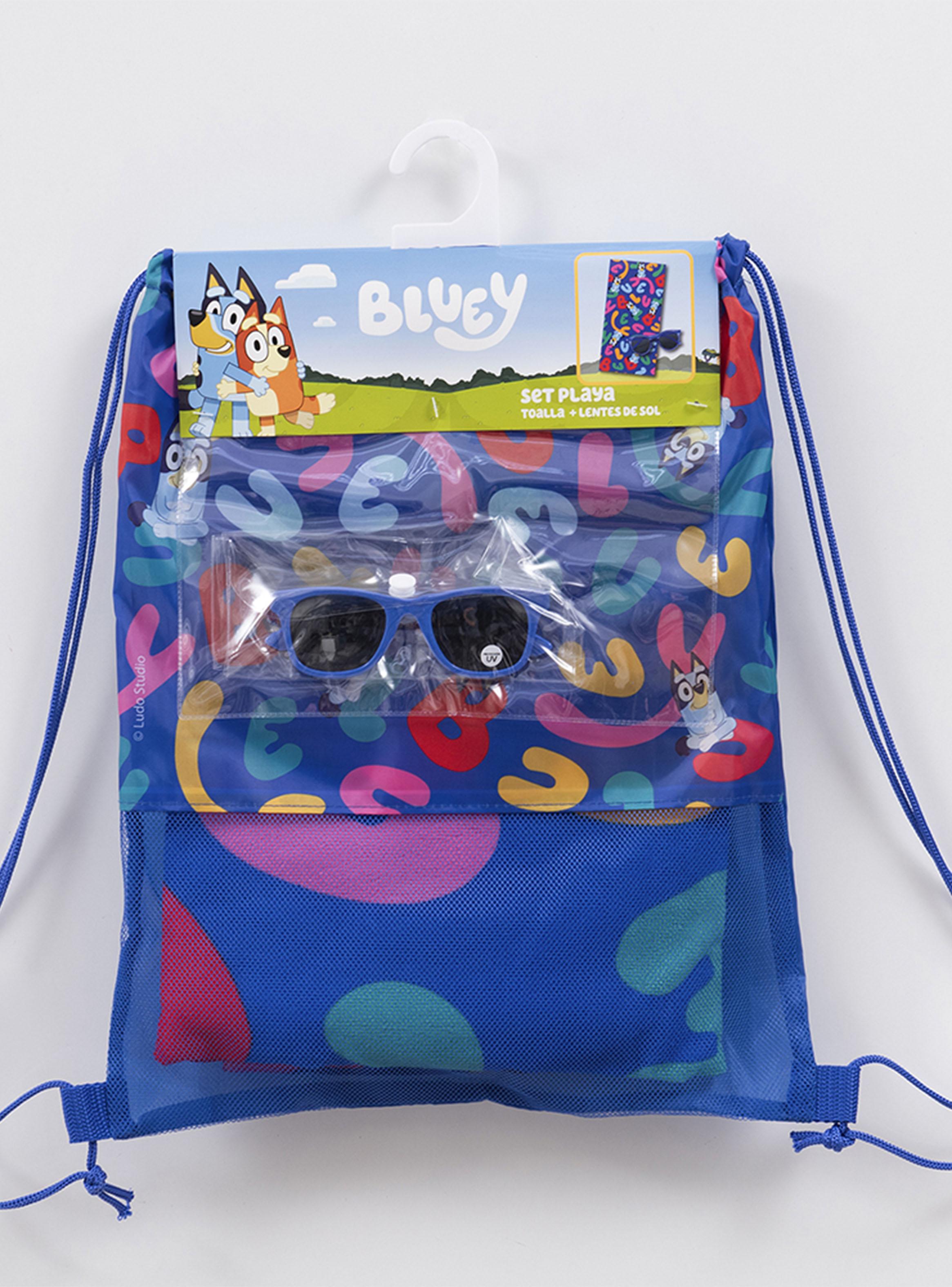 Set de Toalla 70x140 cm + Lentes de Agua Bluey-3