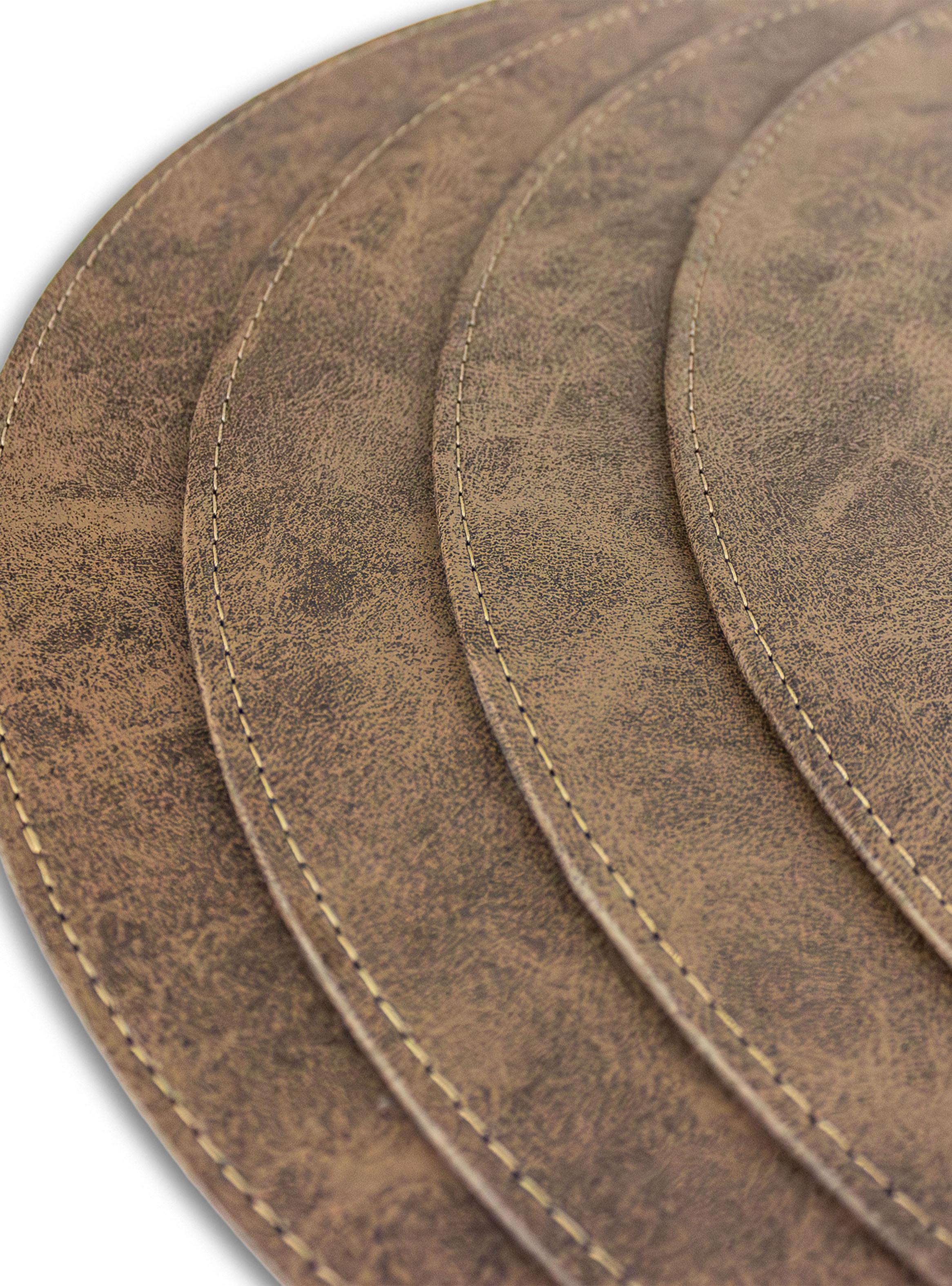 Set de 4 Individuales Redondo 37 cm Café-1