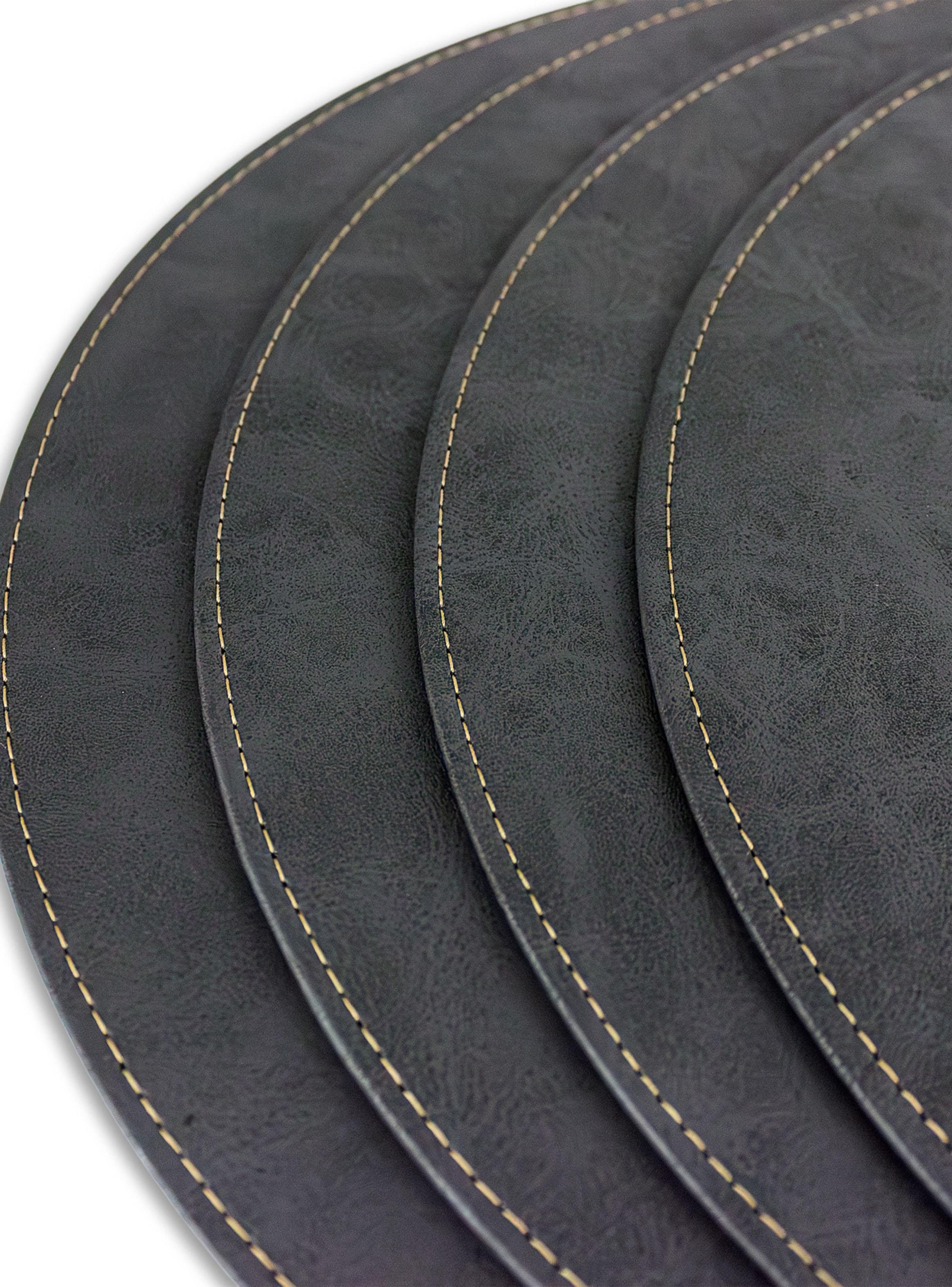 Set de 4 Individuales Redondo 37 cm Negro-2