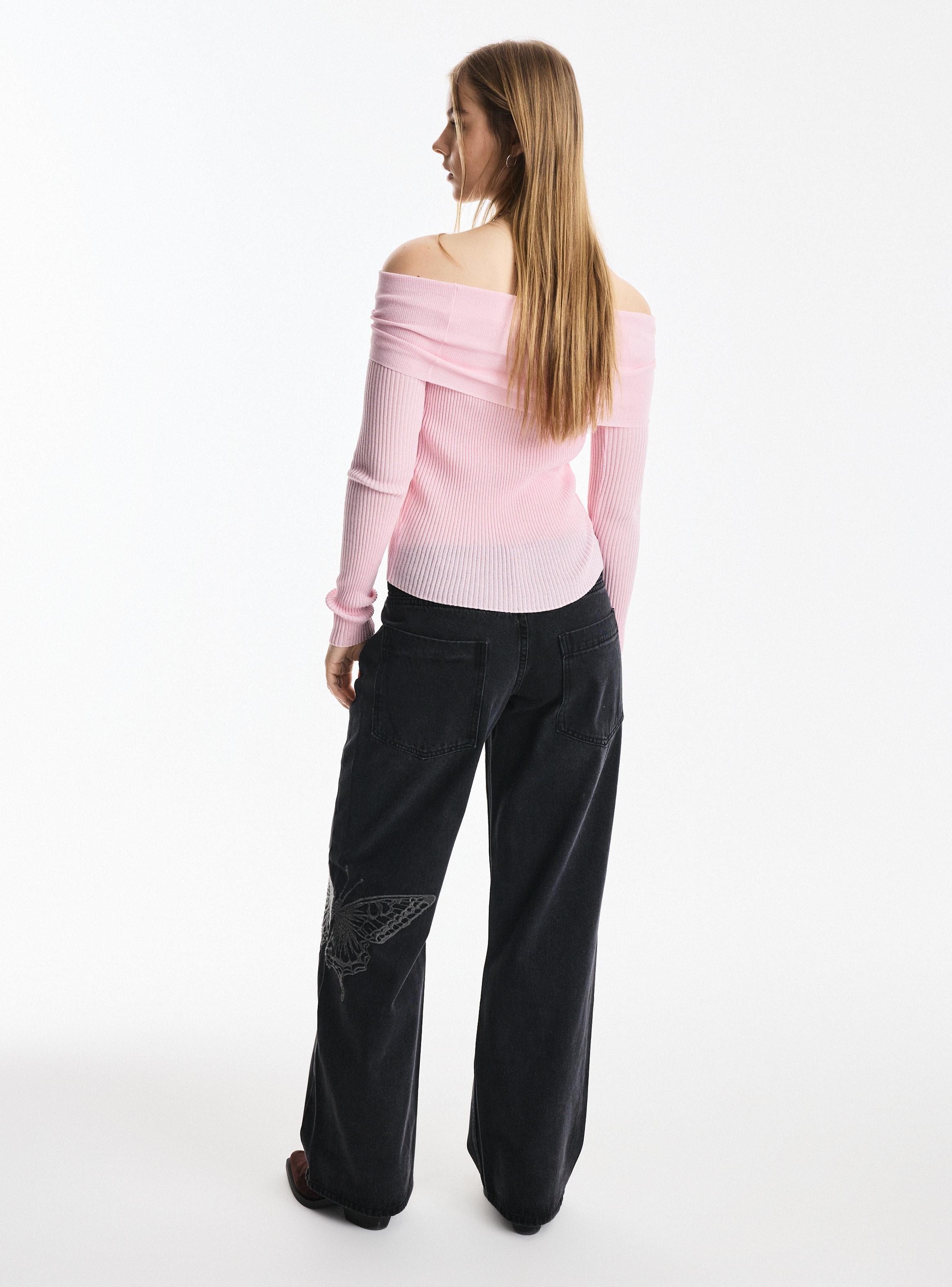 Jeans Tiro Bajo con Bordado-5