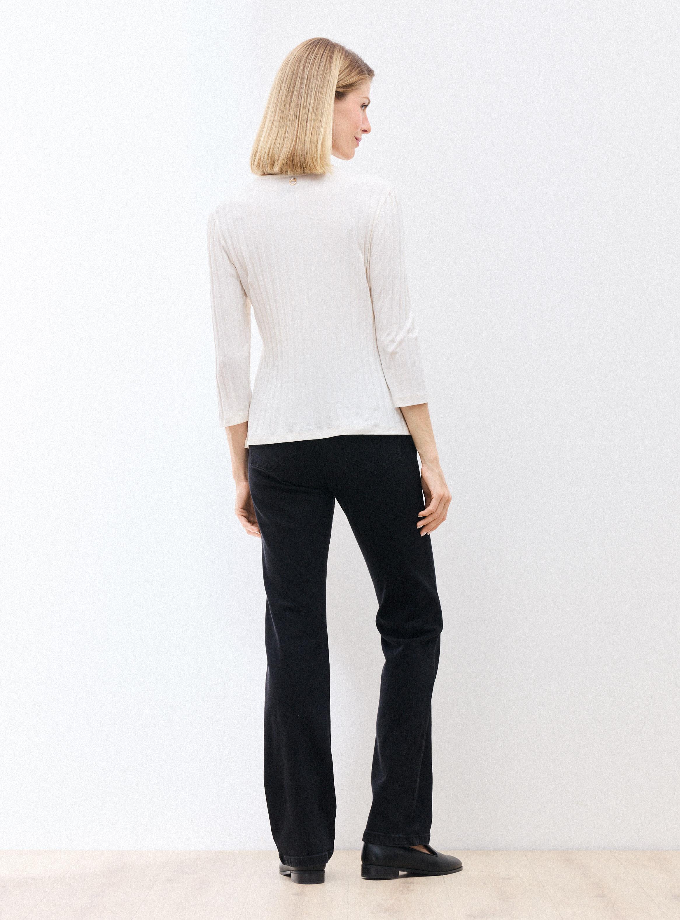 Polera Tela Acanalada con Botones Decorativos-5