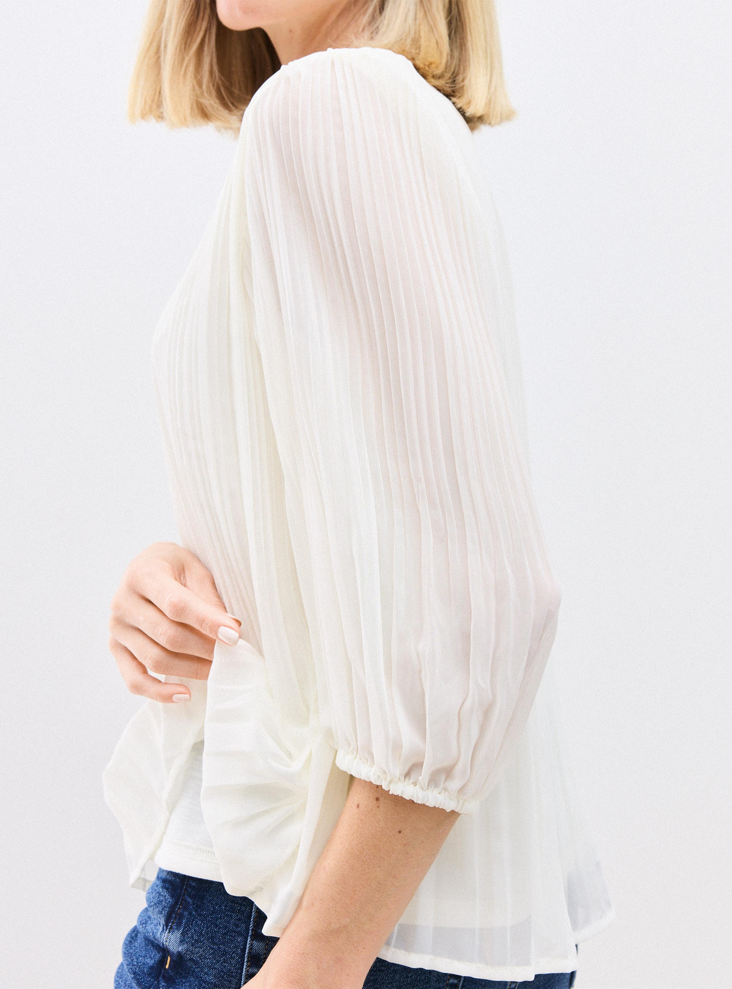 Blusa de Gasa Plisada y Forro-3