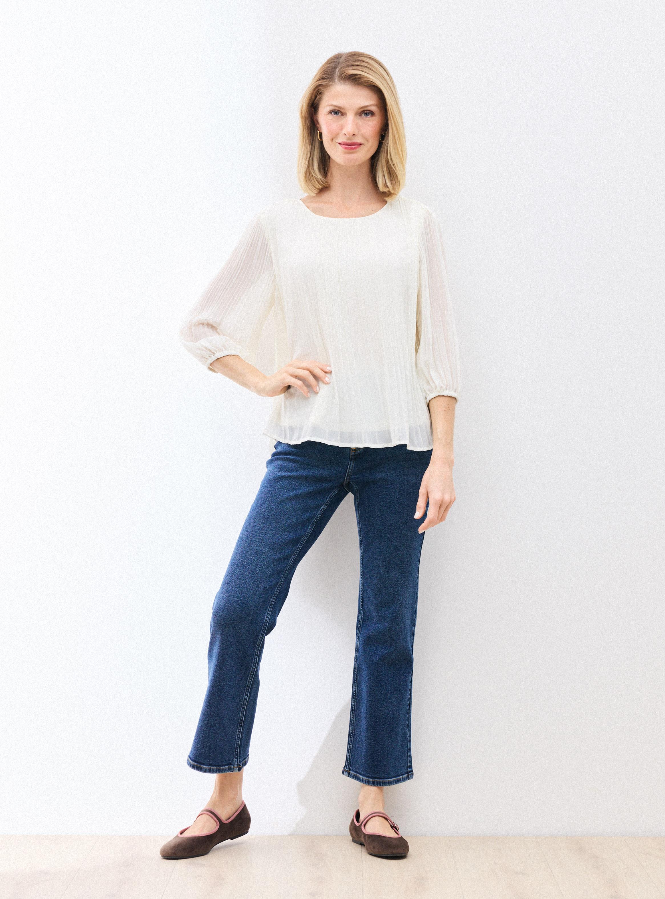 Blusa de Gasa Plisada y Forro-4