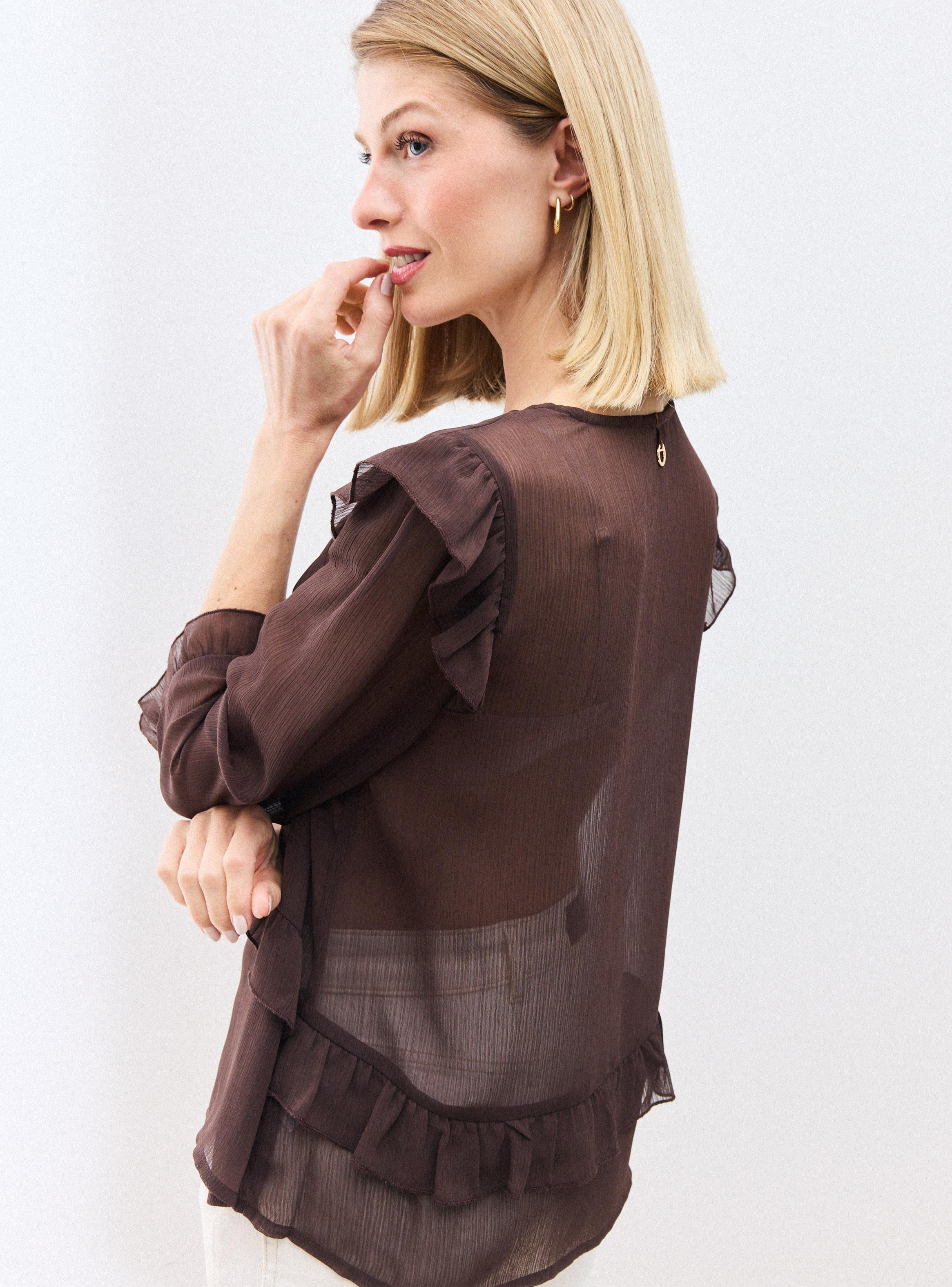 Blusa de Gasa Estampada y Vuelos-3