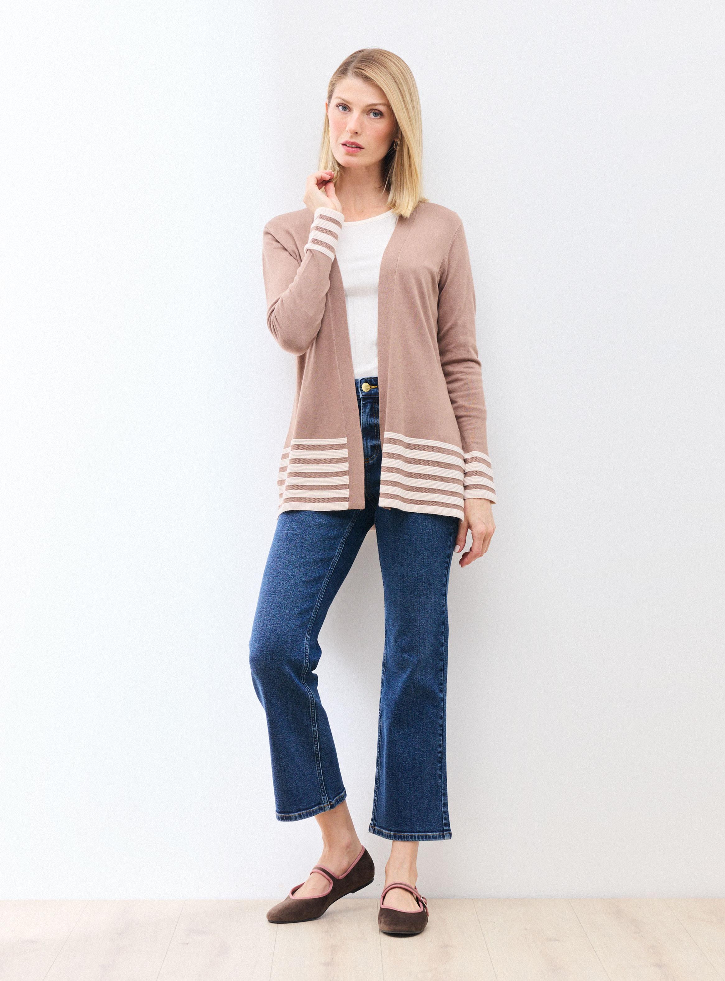 Chaleco Tipo Kimono Liviano con Detalle en Contraste-4