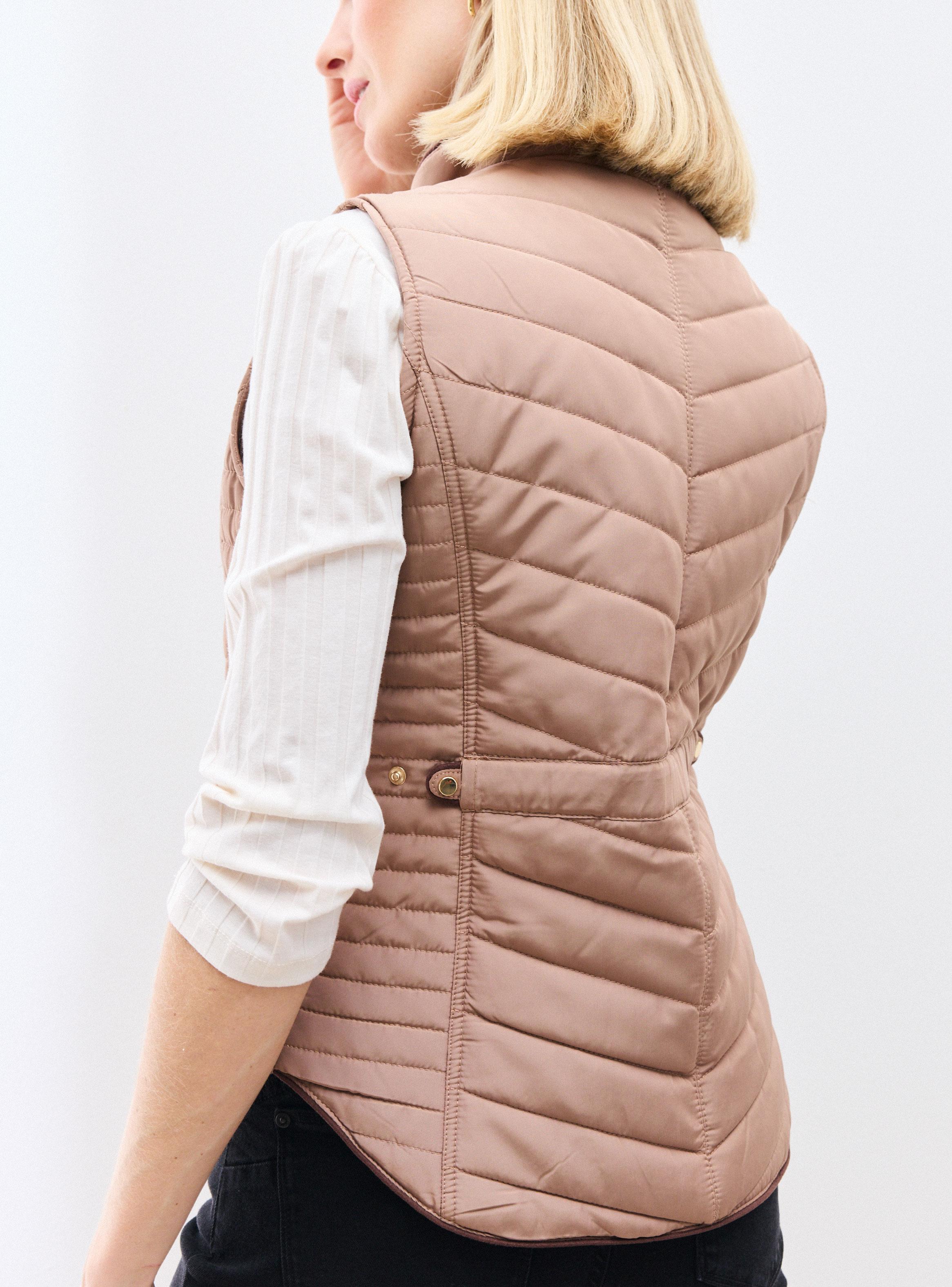 Parka sin Mangas con Detalles de Gamuza-3