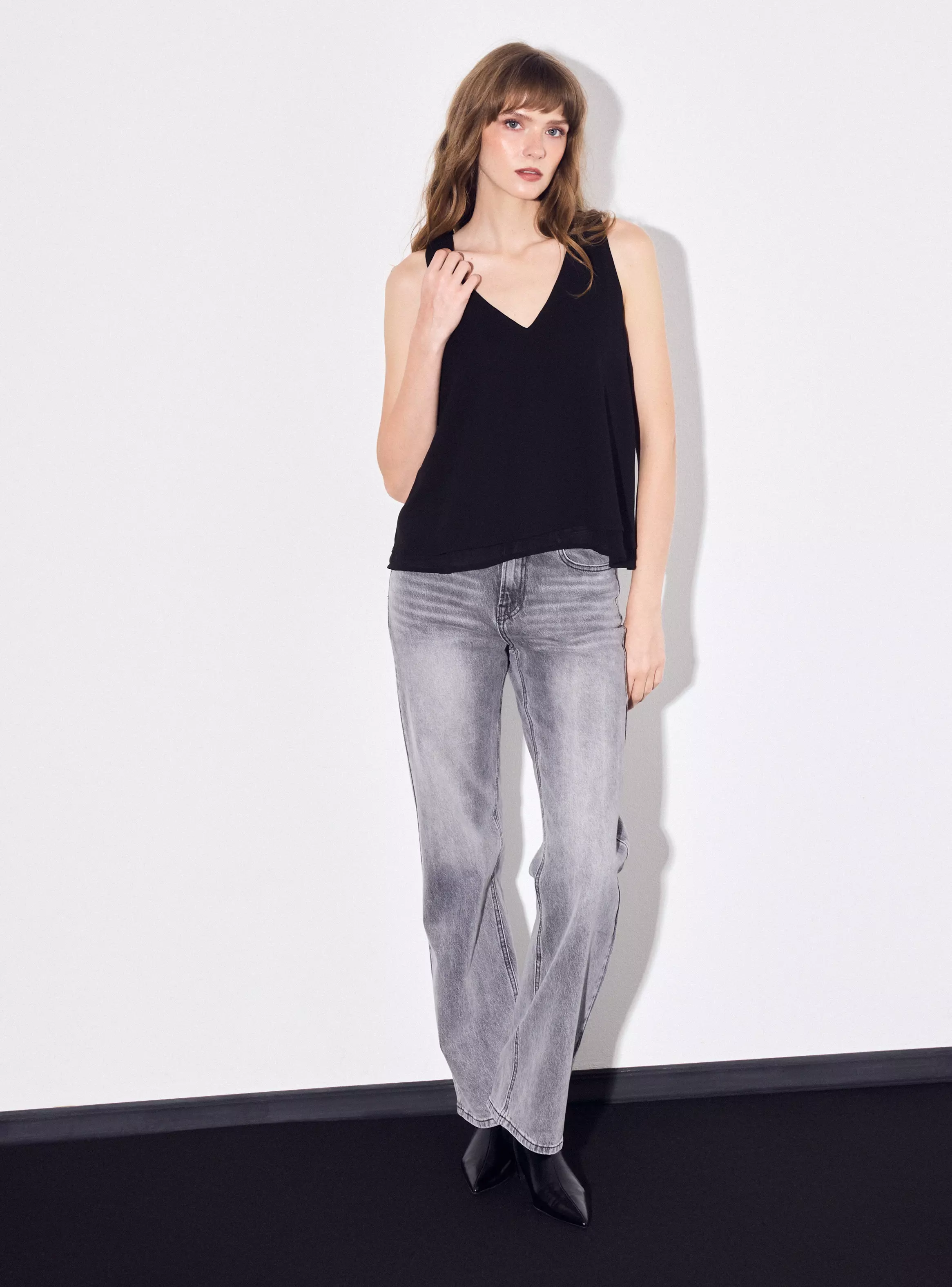 Blusa Doble Capa Gasa Cuello V-4