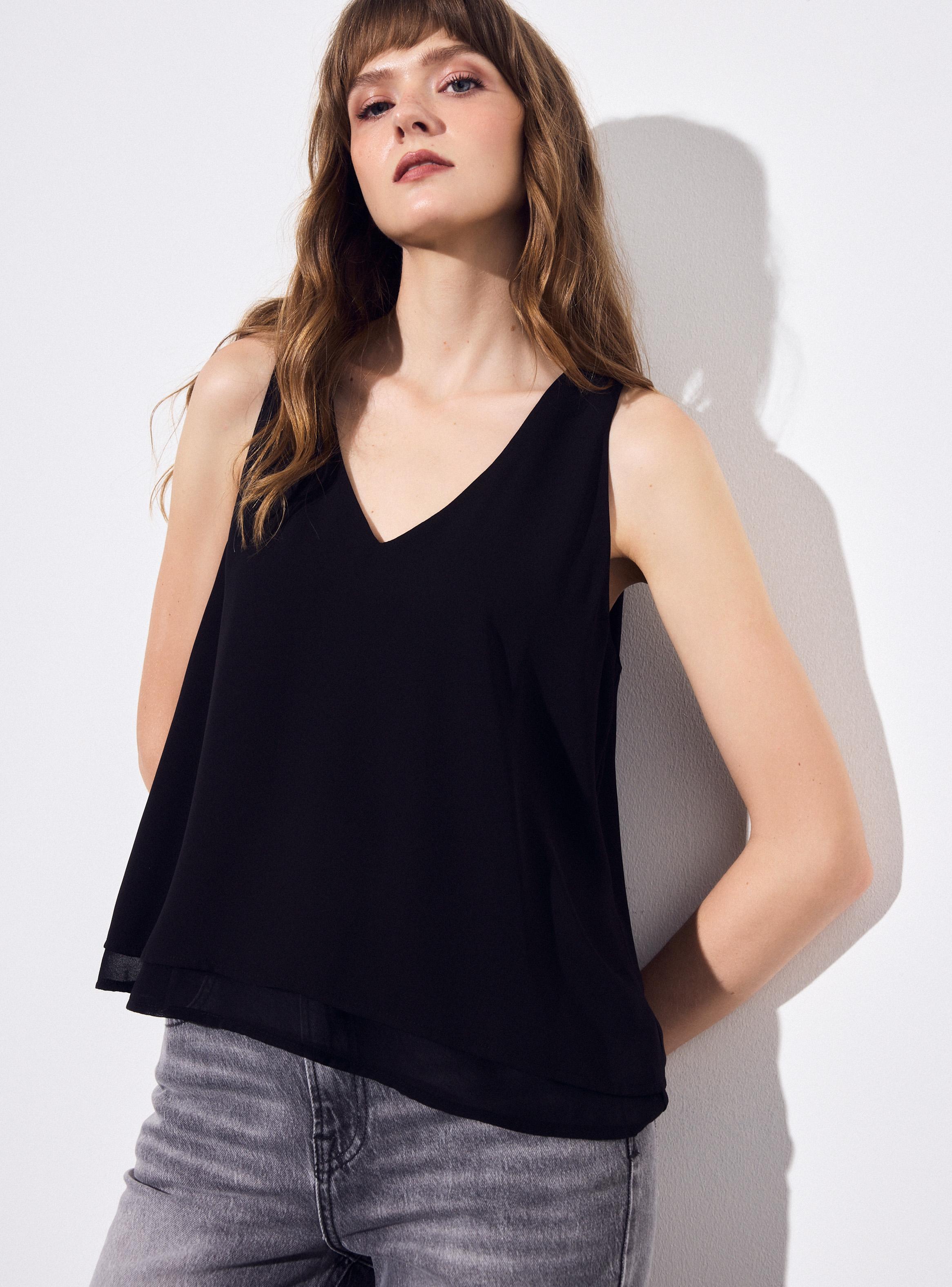 Blusa Doble Capa Gasa Cuello V-3