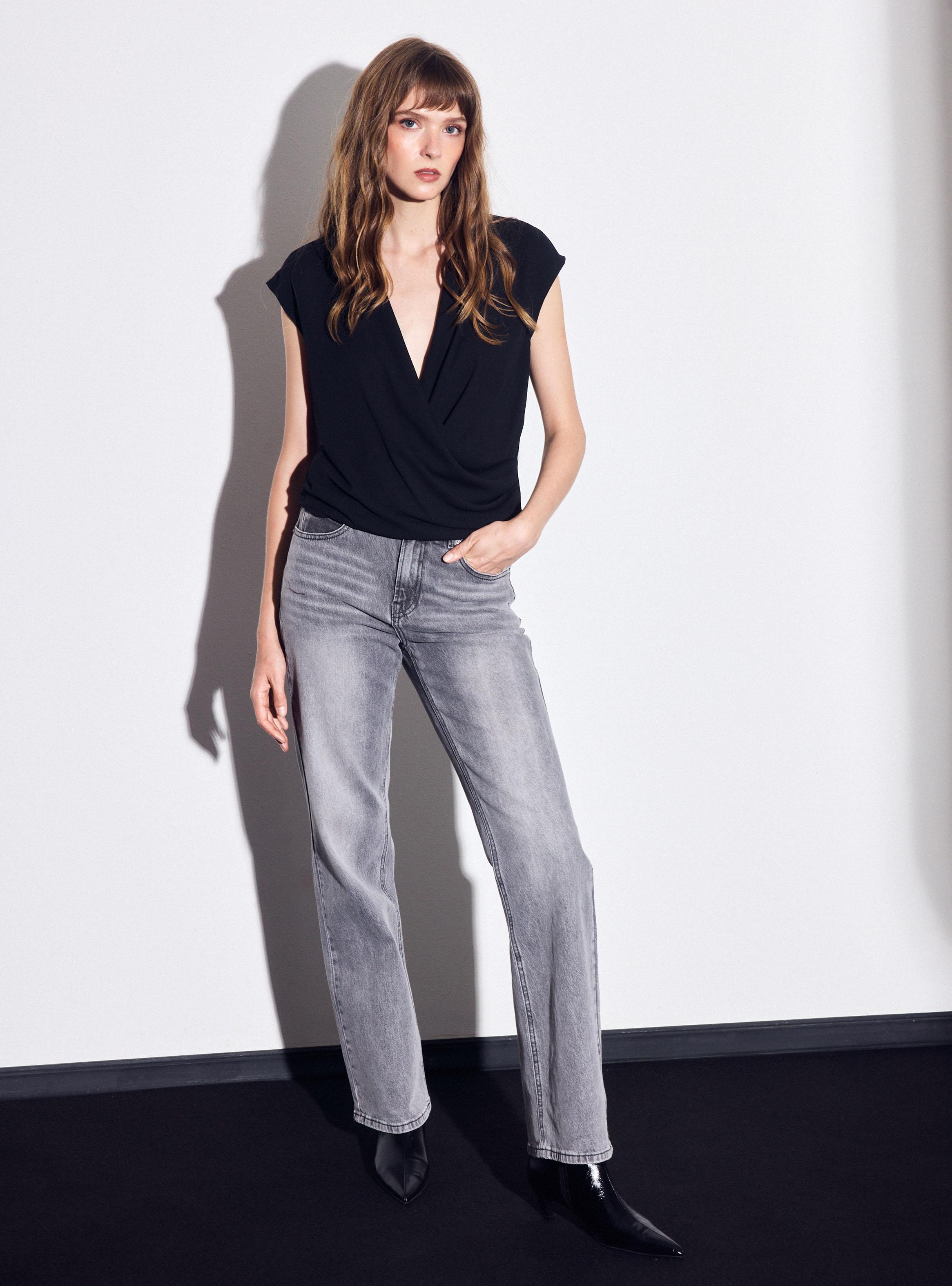 Blusa Cuello Cruzado Drapeado-4