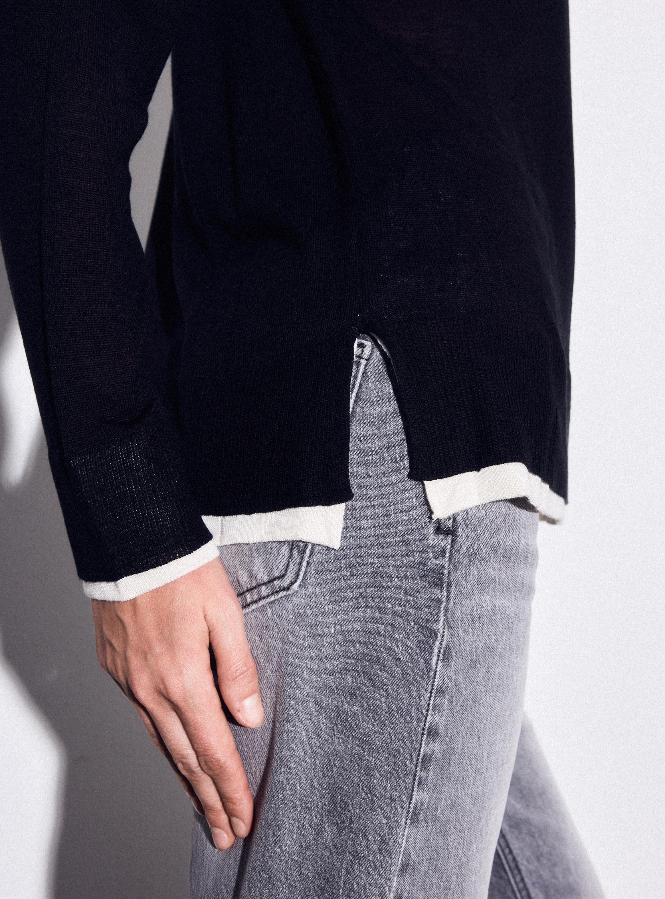 Sweater Doble Cuello Contraste-3