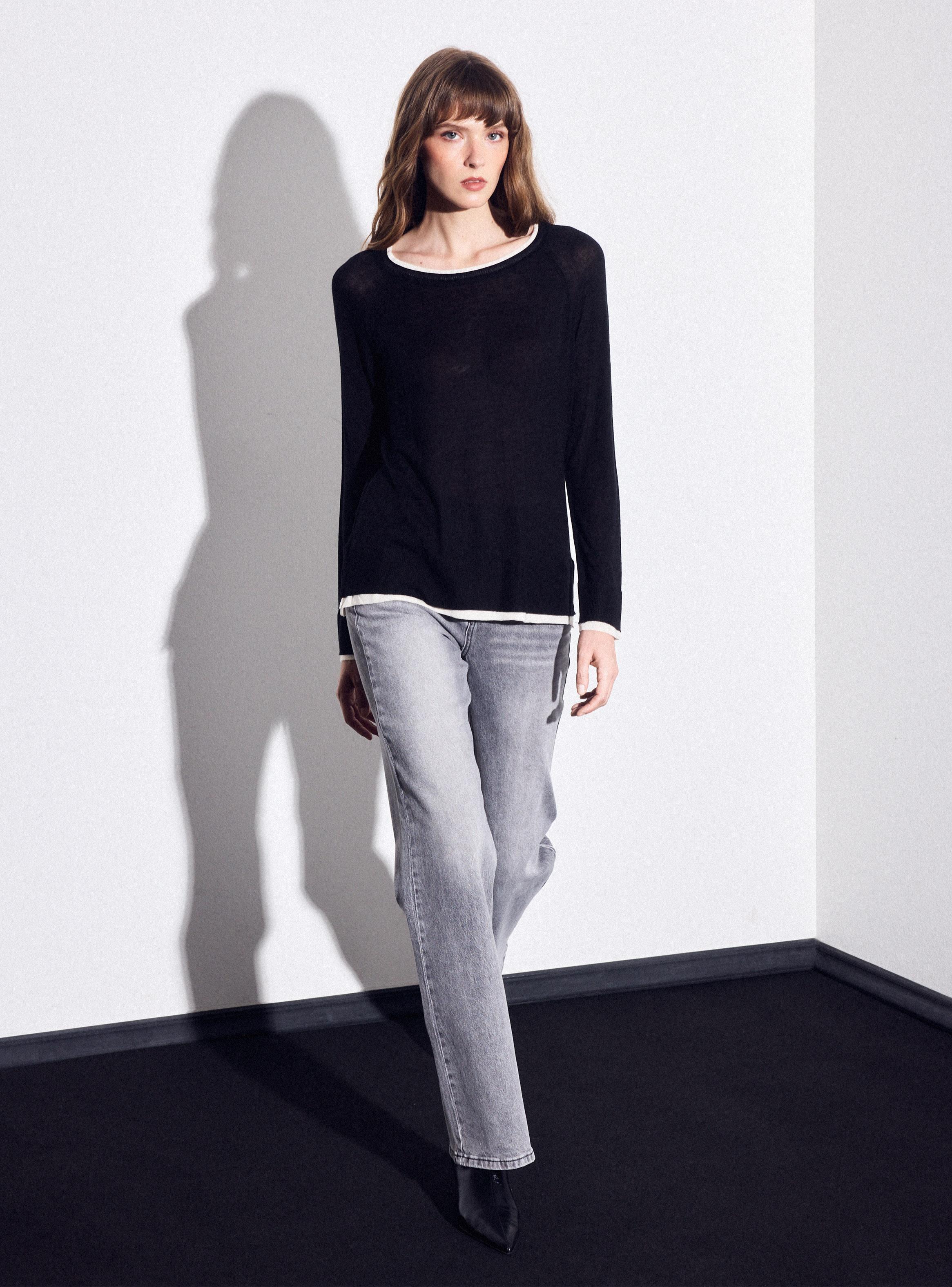 Sweater Doble Cuello Contraste-4