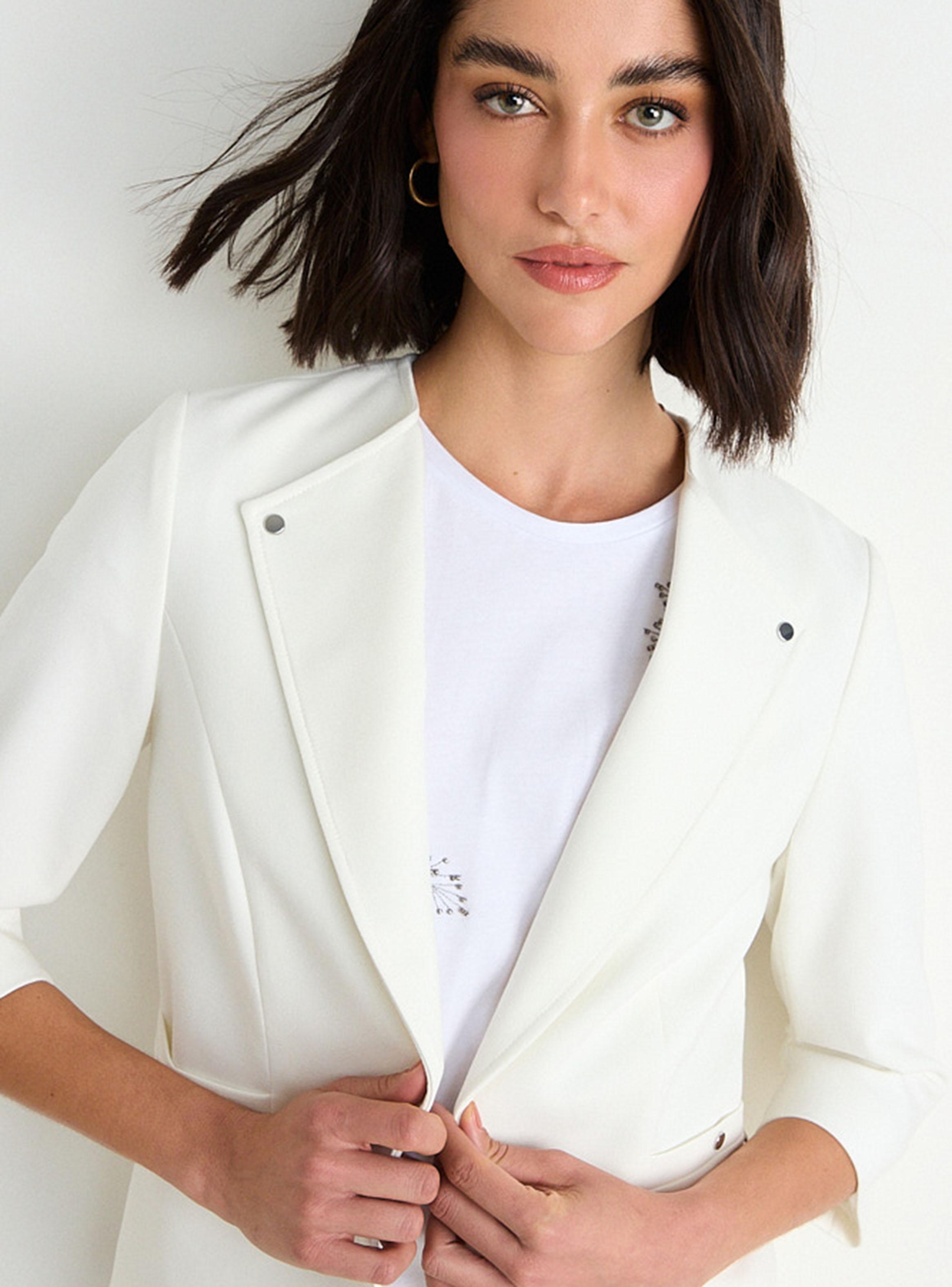 Blazer Liso de Tope con Solapa y Bolsillos-2