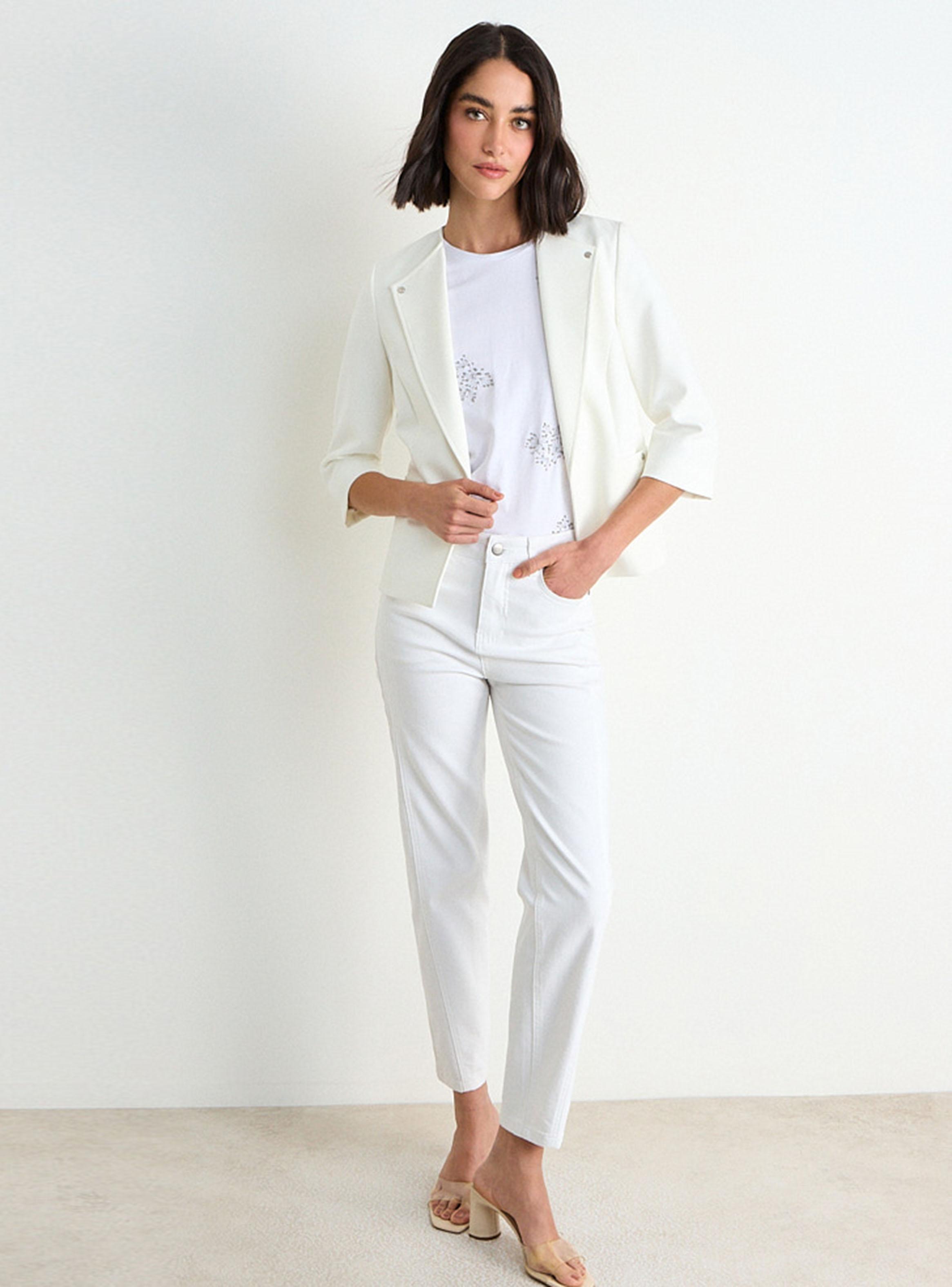 Blazer Liso de Tope con Solapa y Bolsillos-3