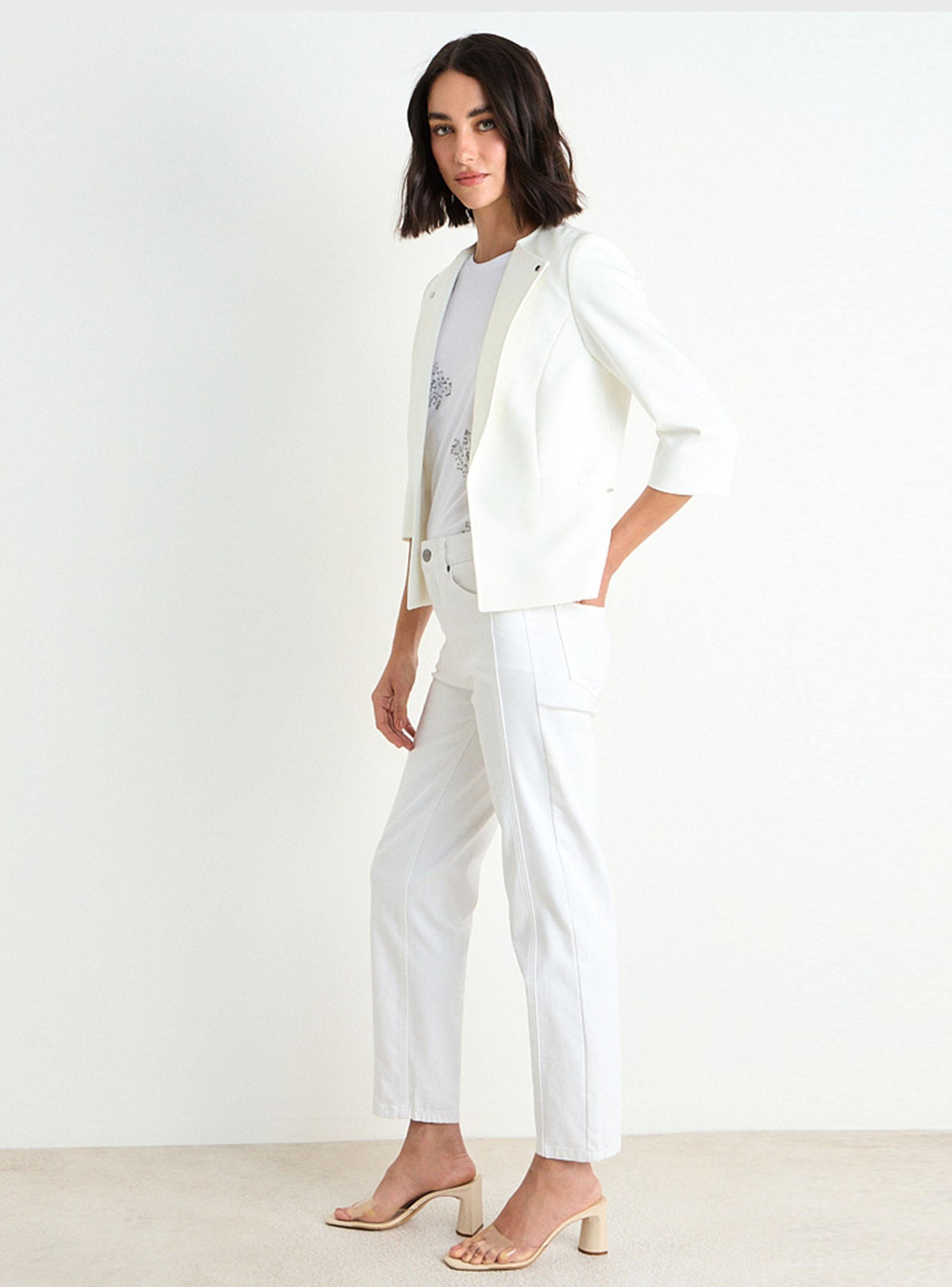 Blazer Liso de Tope con Solapa y Bolsillos-4