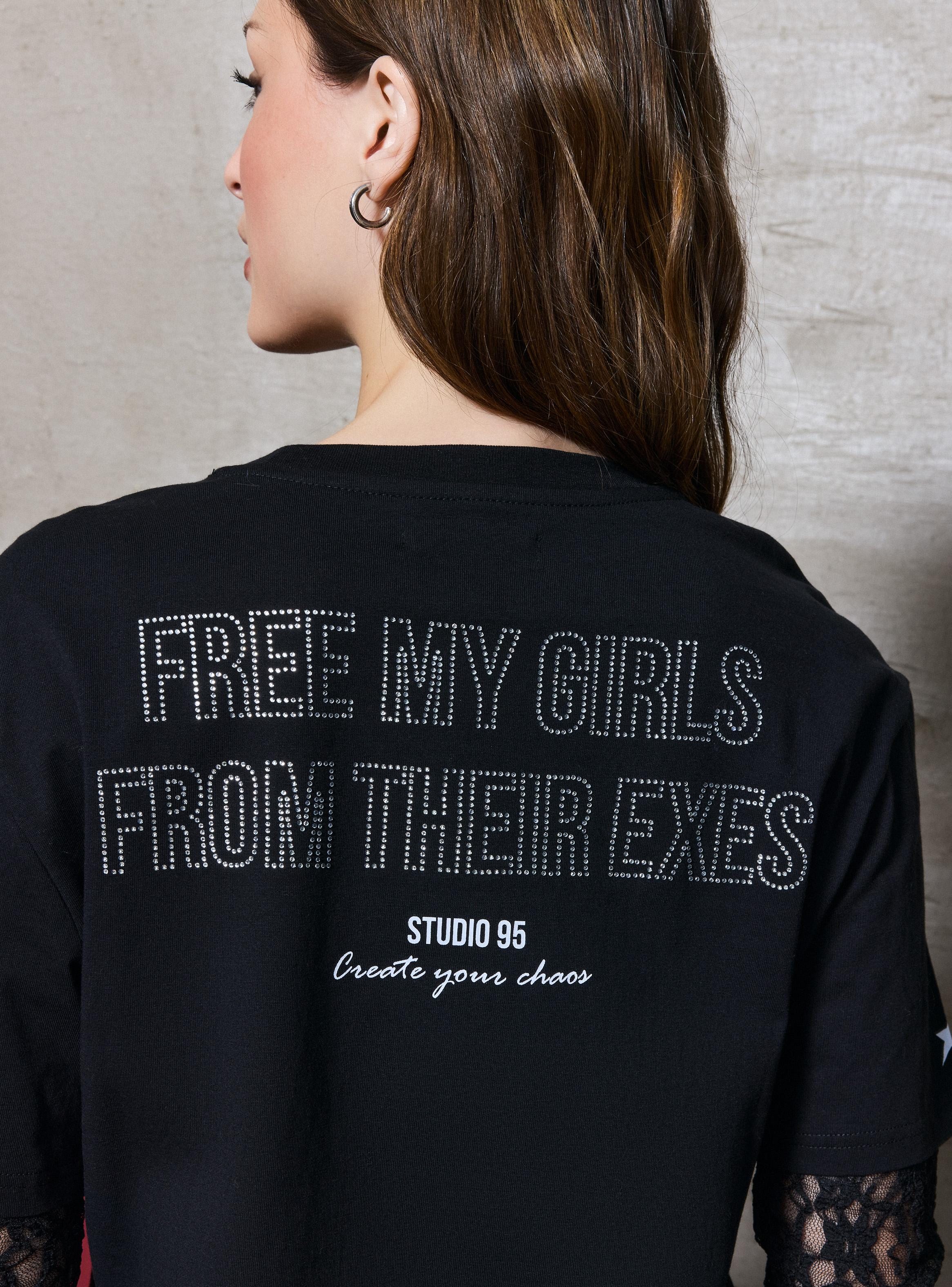 Polera Manga Encaje Colab Studio 95-3