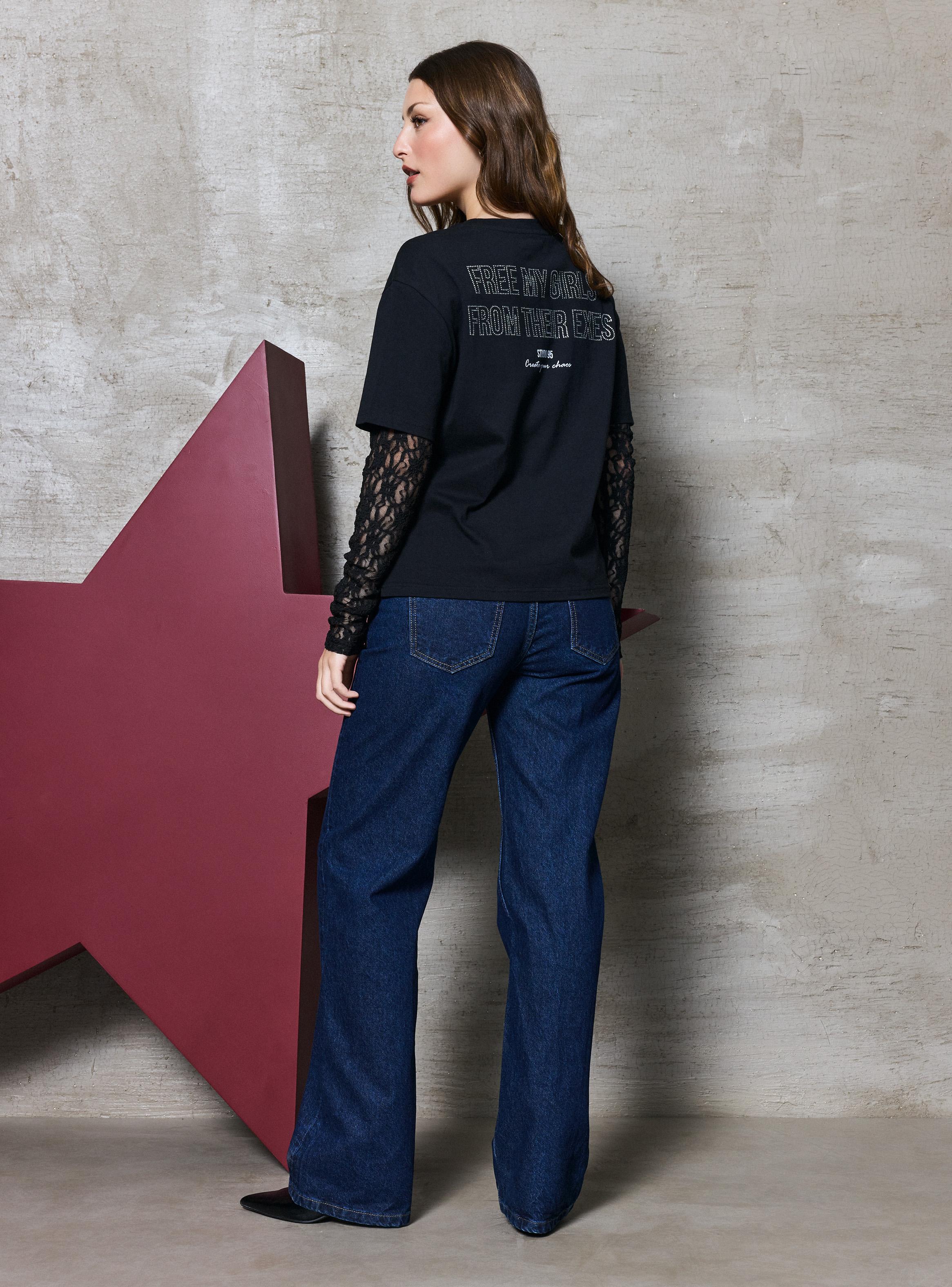 Polera Manga Encaje Colab Studio 95-5