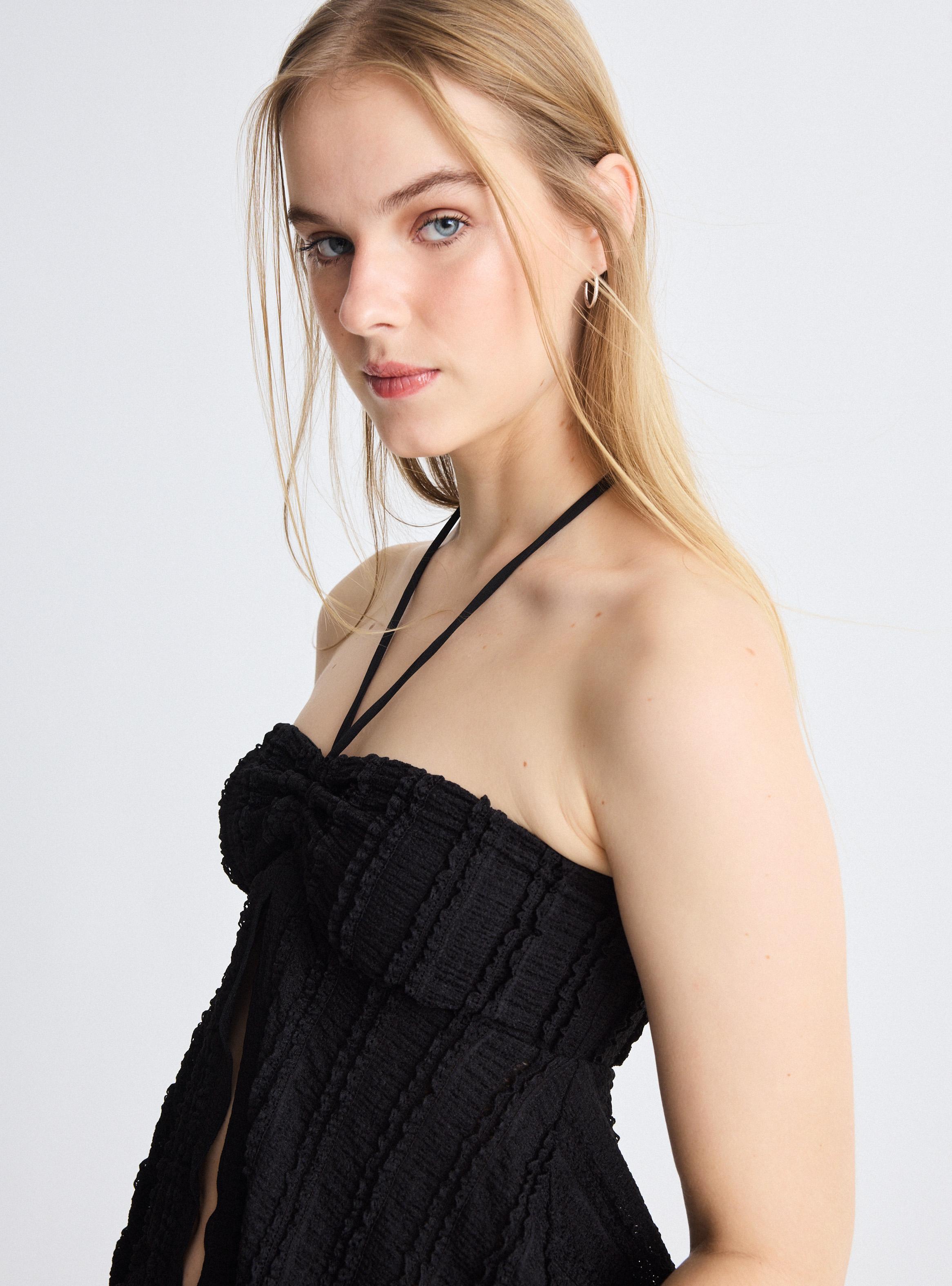 Polera Texturada con Lazo-2