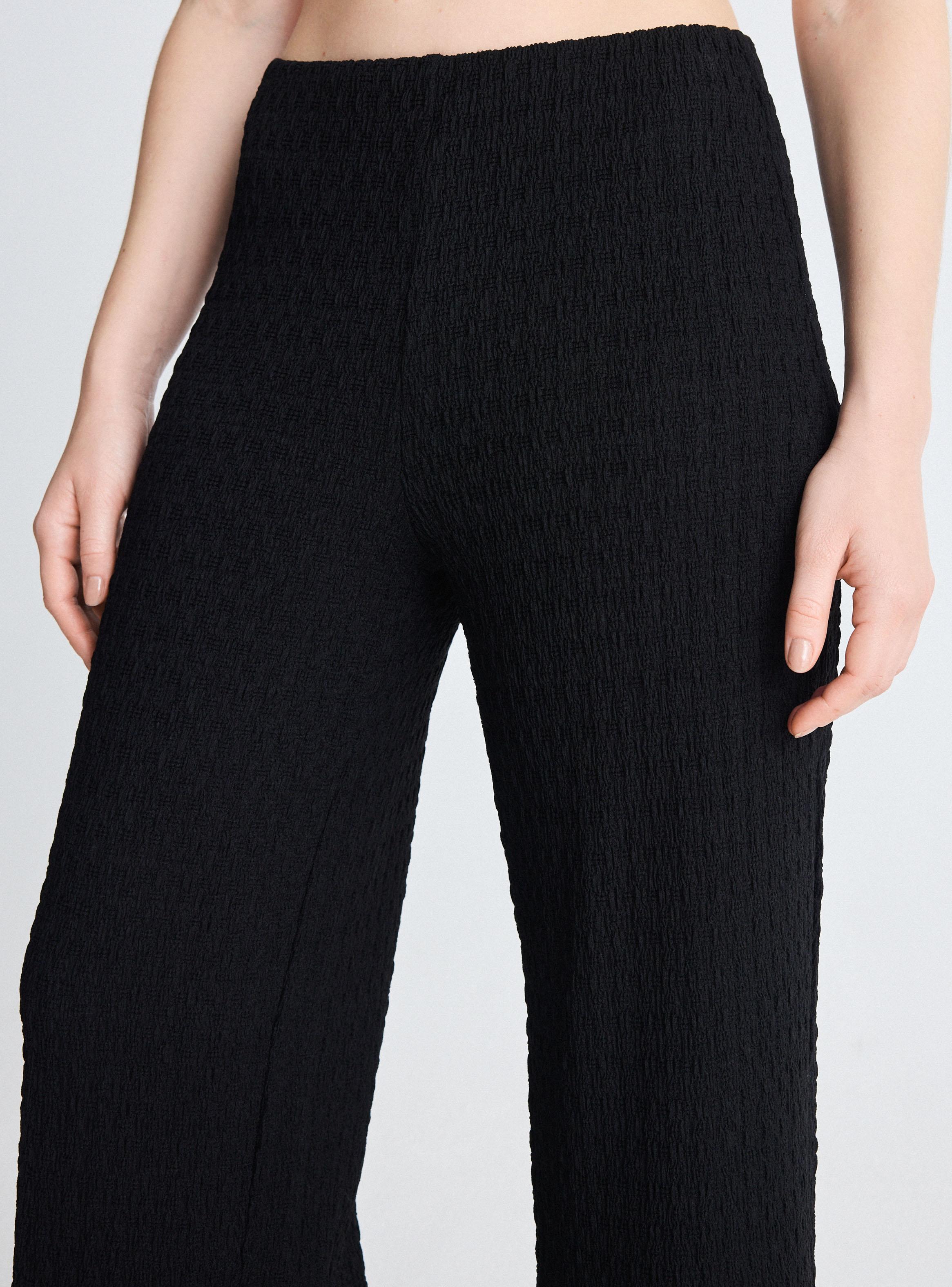 Pantalón Textura Acanalada Wide Leg Tiro Alto-2