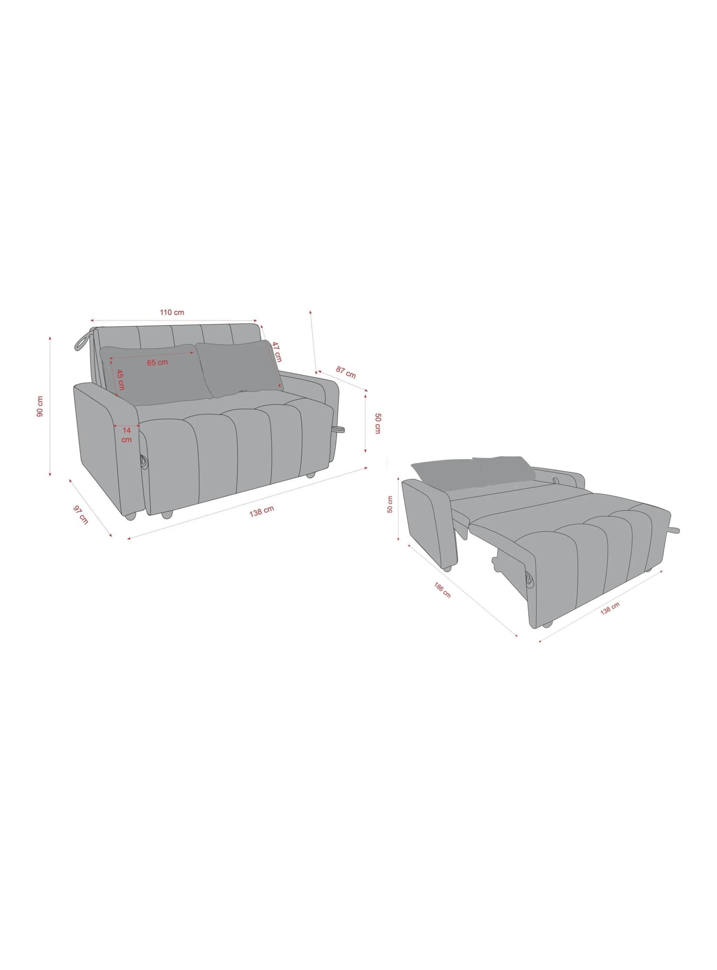 Sofá Cama Amora  2 Cuerpos-1