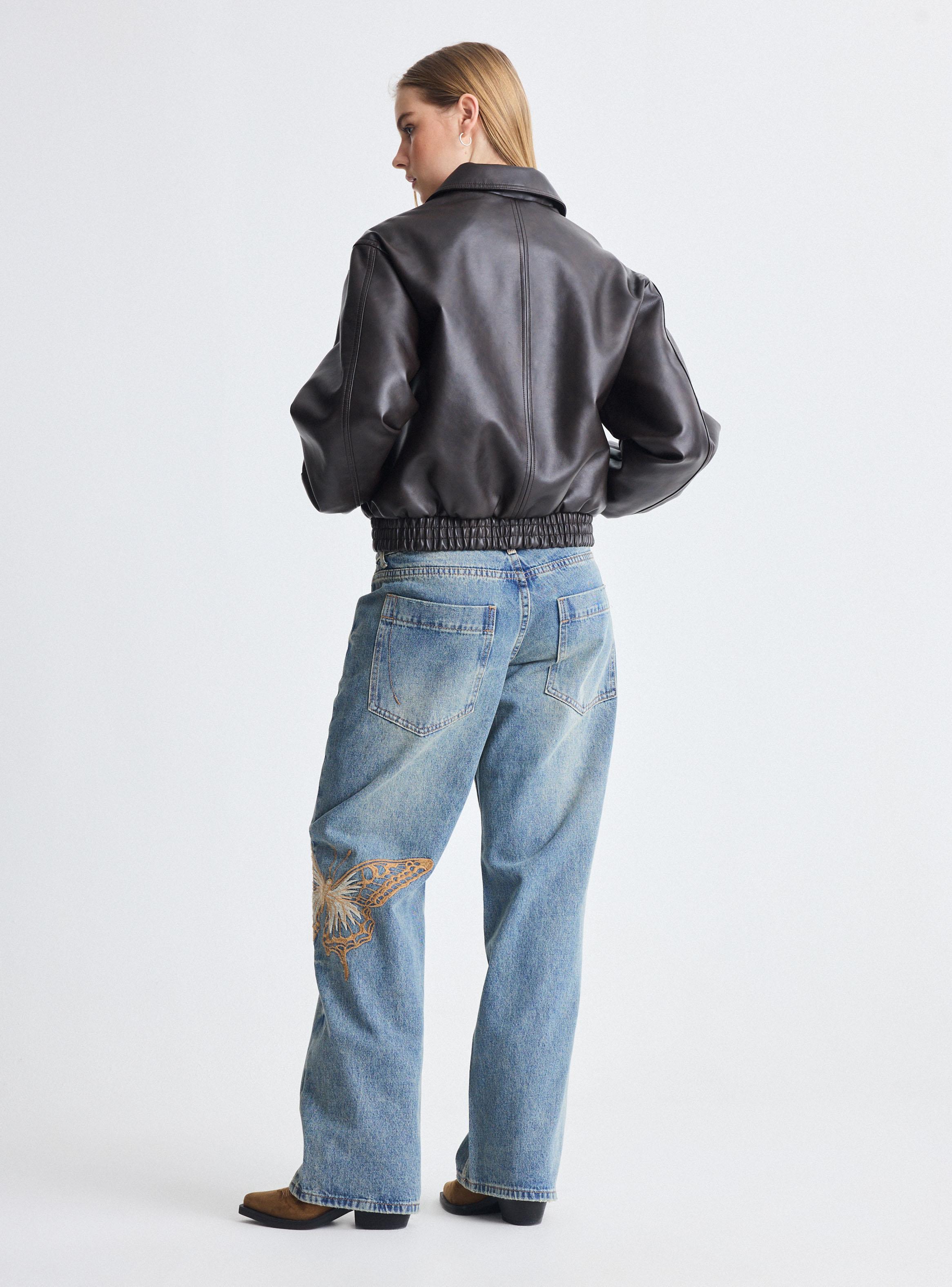 Chaqueta Efecto Cuero-5