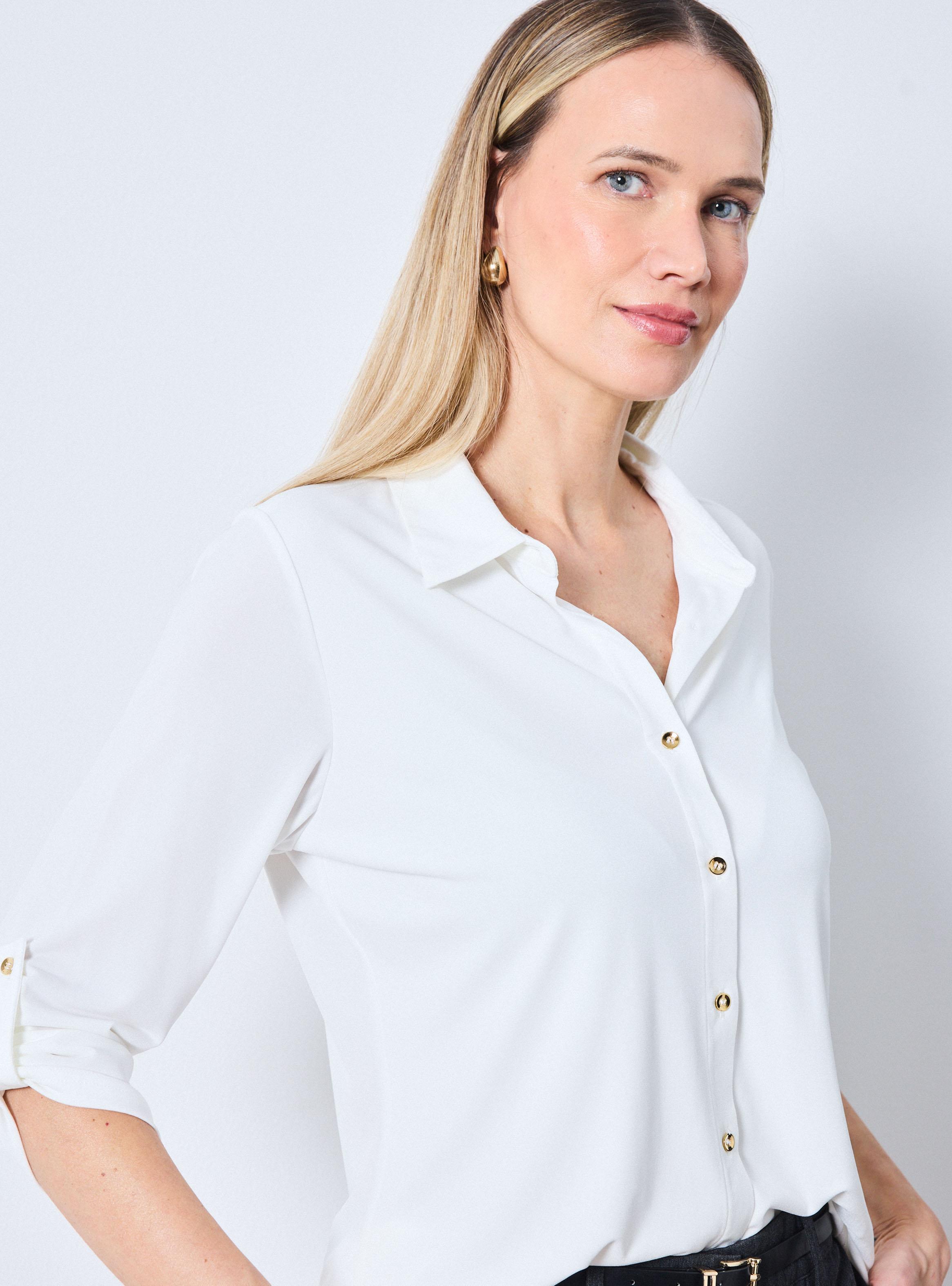 Blusa Entallada con Botones Metálicos-2