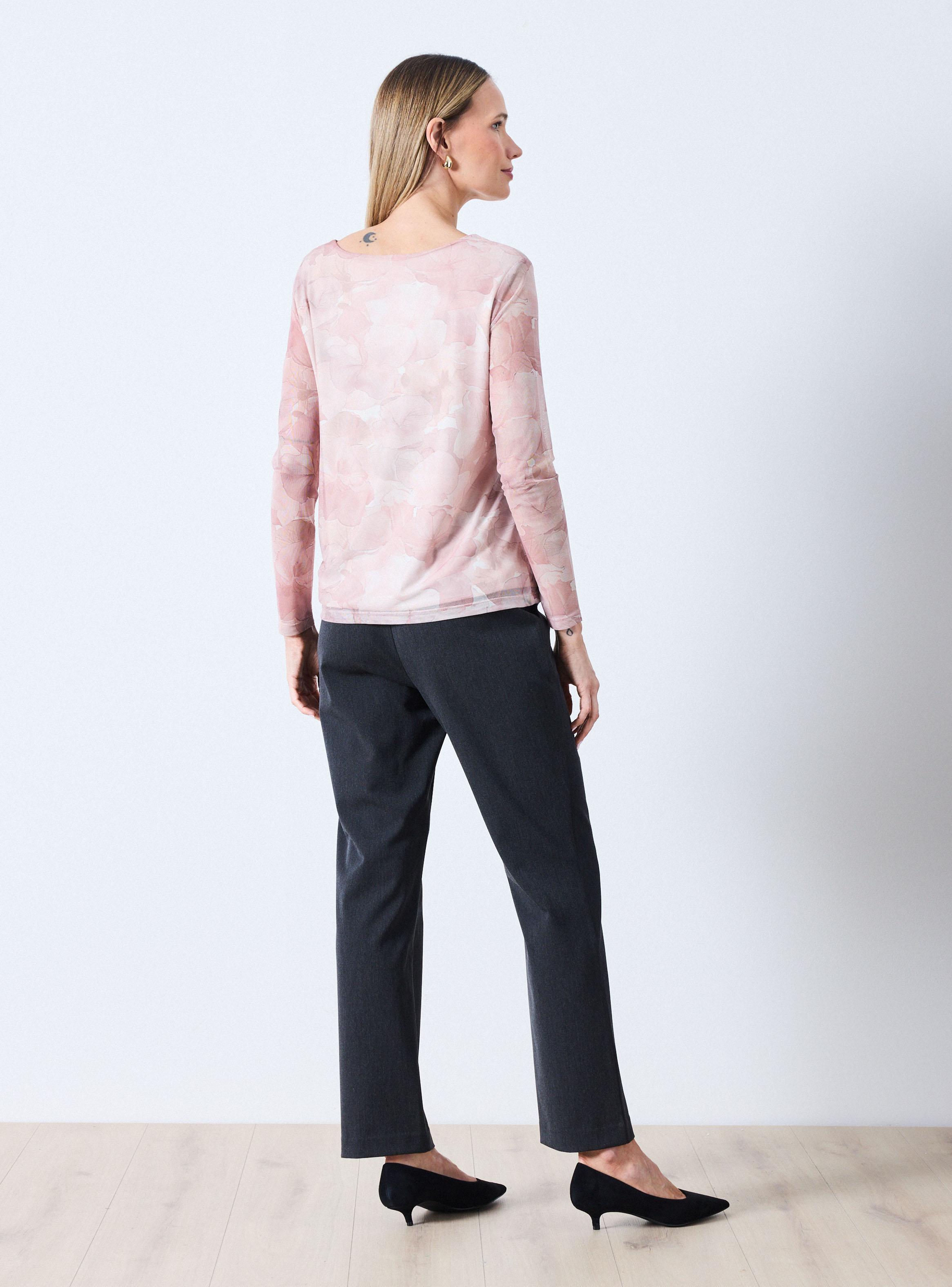 Polera de Malla Estampada con Forro-5