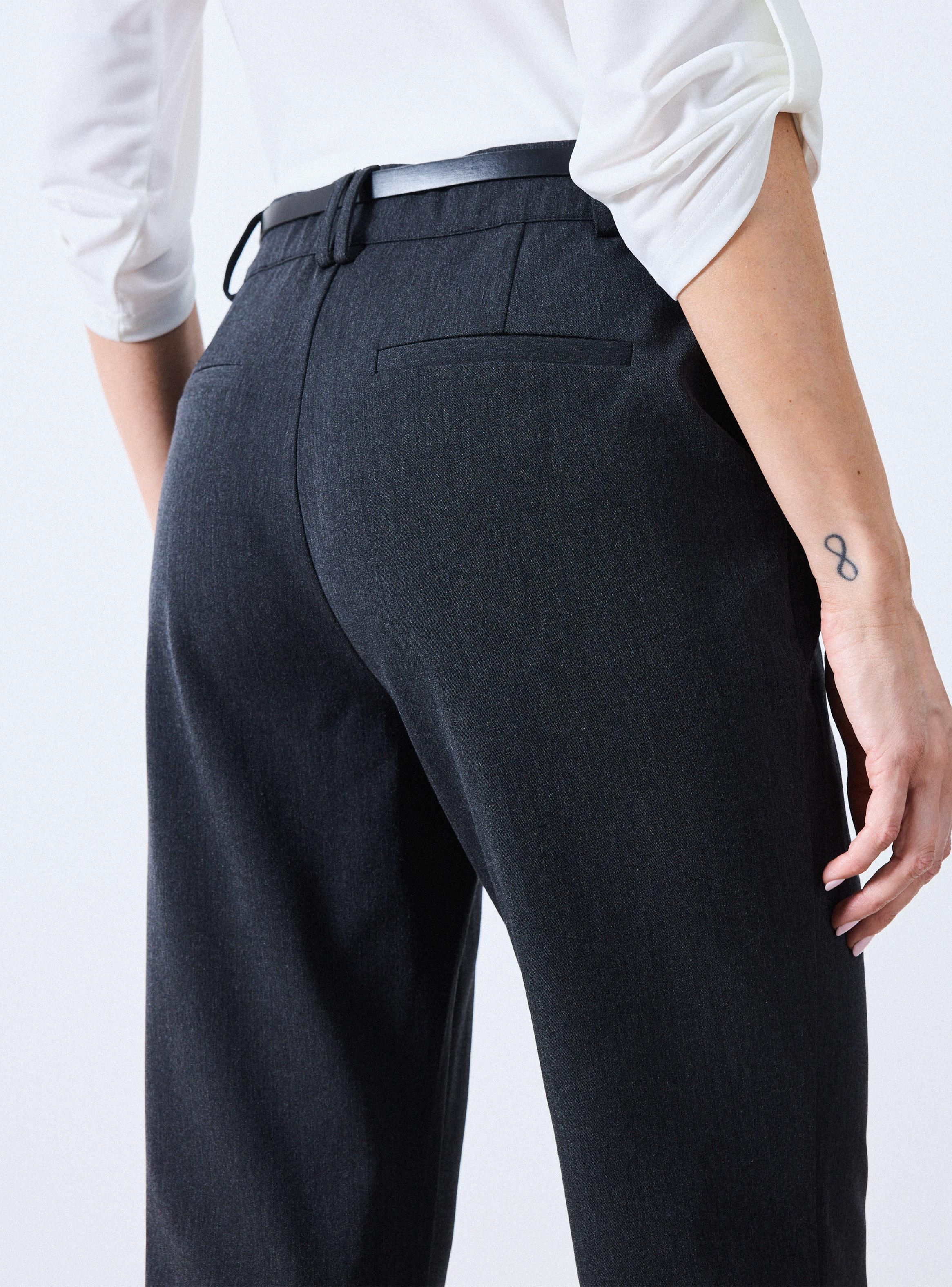 Pantalón de Vestir Stretch con Cinturón-3