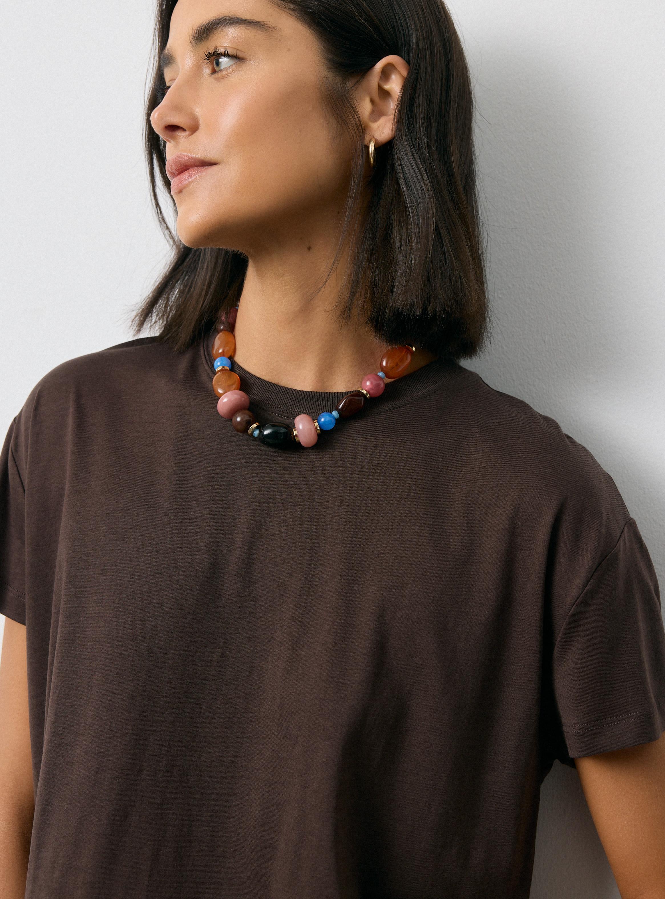 Polera Cuello Redondo Mezcla de Algodón y Lyocell-2