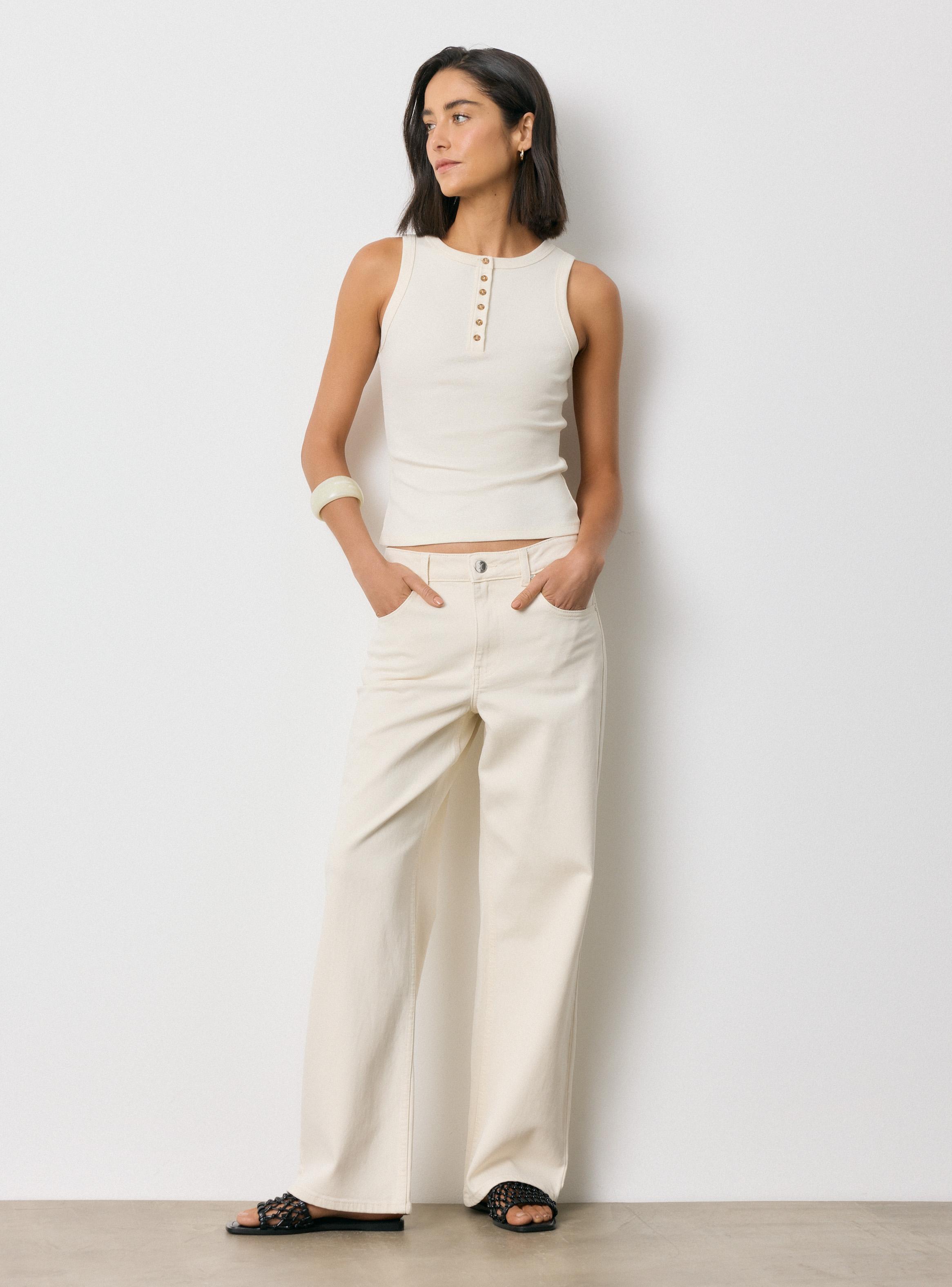 Polera con Botones de Carey y Tela Acanalada-4